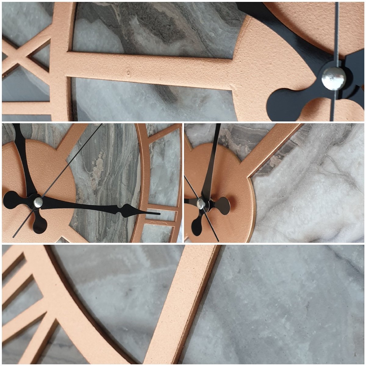 Markakanvas Mermer Desenli  Duvar Saati  Çap 50-80 cm