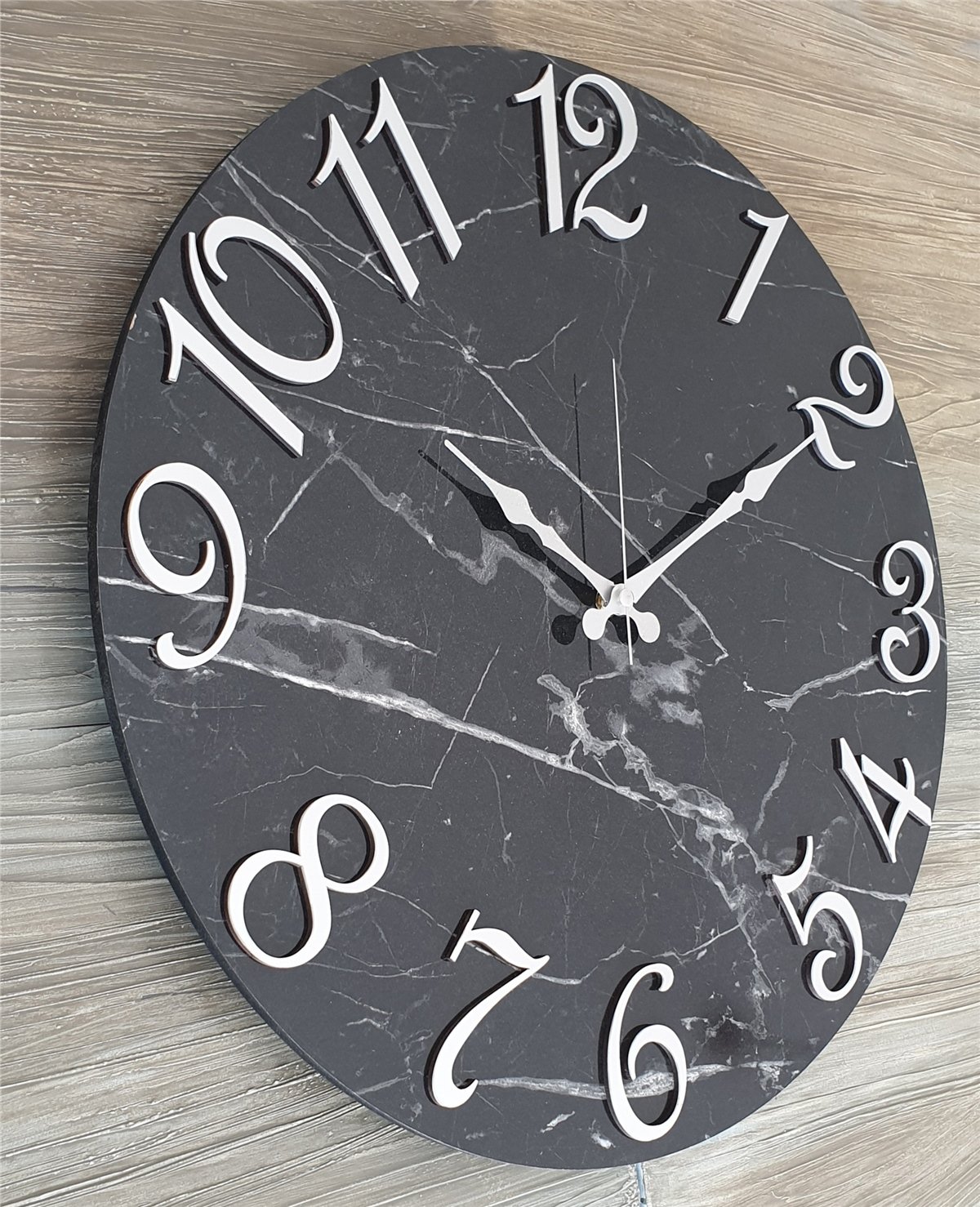 Markakanvas Mermer Desenli  Duvar Saati   ( Çap 50 cm - 80 cm )
