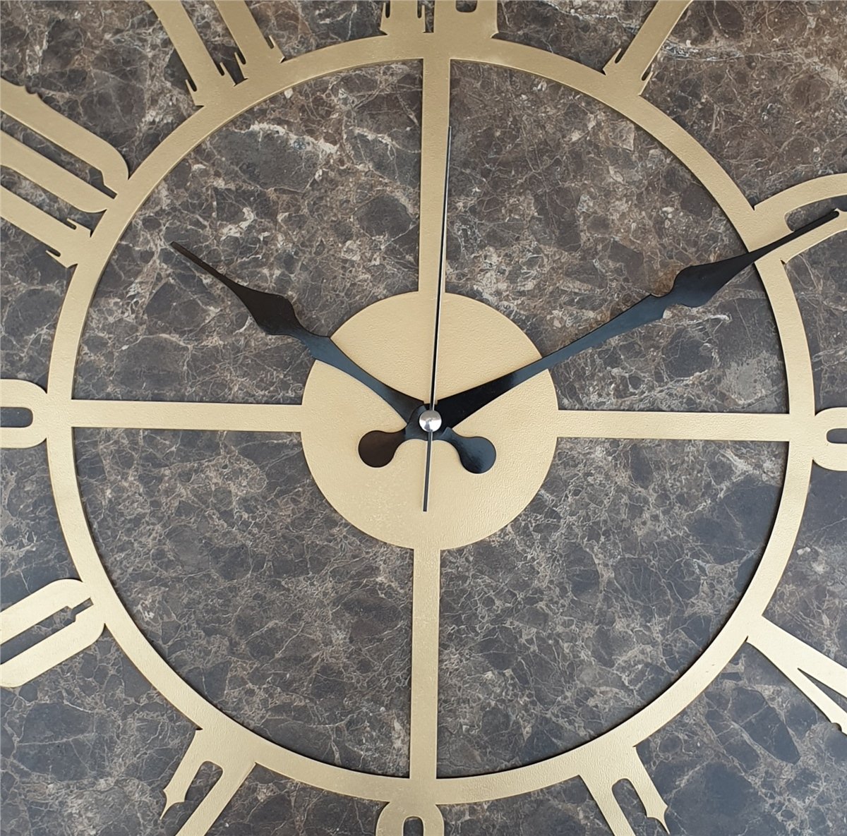 Markakanvas Mermer Desenli  Duvar Saati  Çap 50 cm-Çap 80 cm