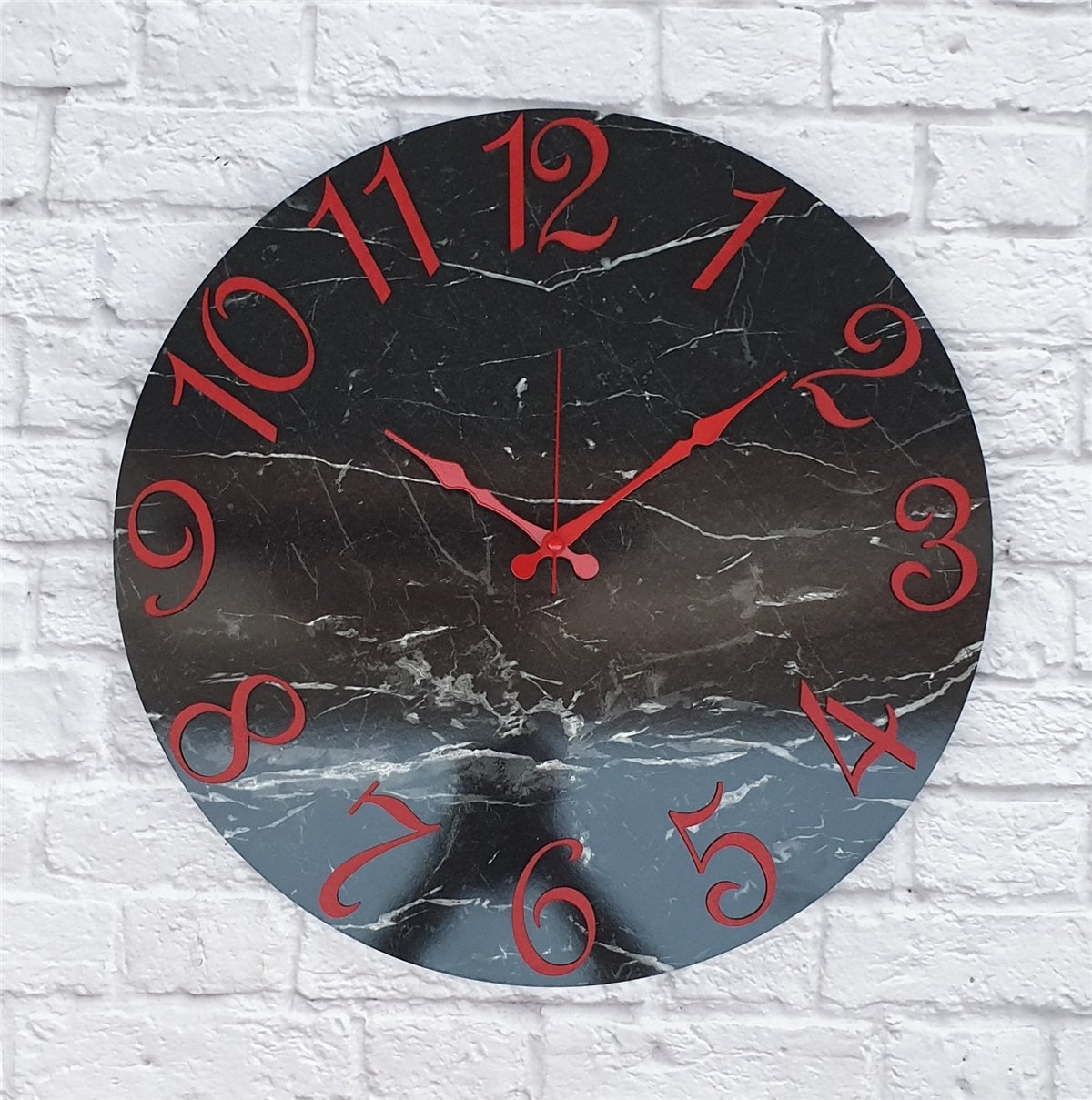 Markakanvas Mermer Desenli  Duvar Saati   ( Çap 50 cm - 80 cm )