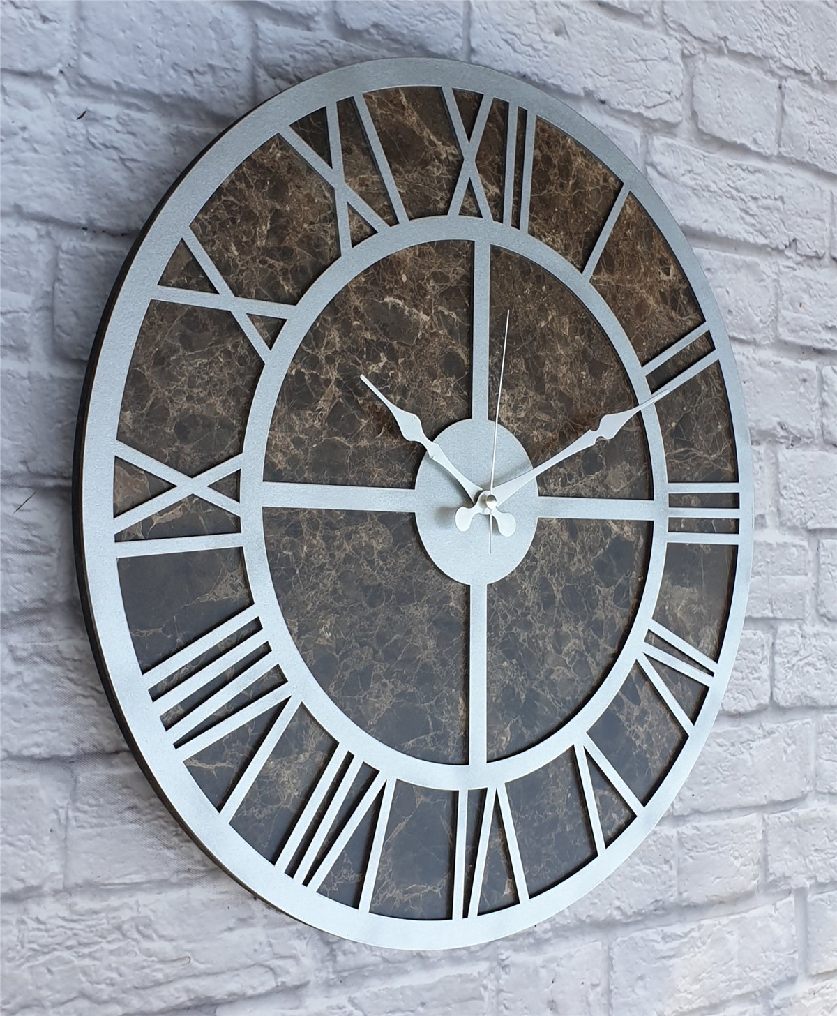 Markakanvas Mermer Desenli  Duvar Saati  Çap 50-80 cm
