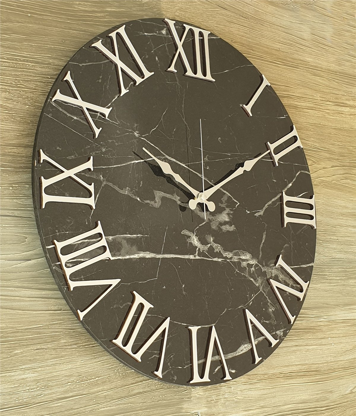 Markakanvas Mermer Desenli  Duvar Saati   ( Çap 50 cm - 80 cm )