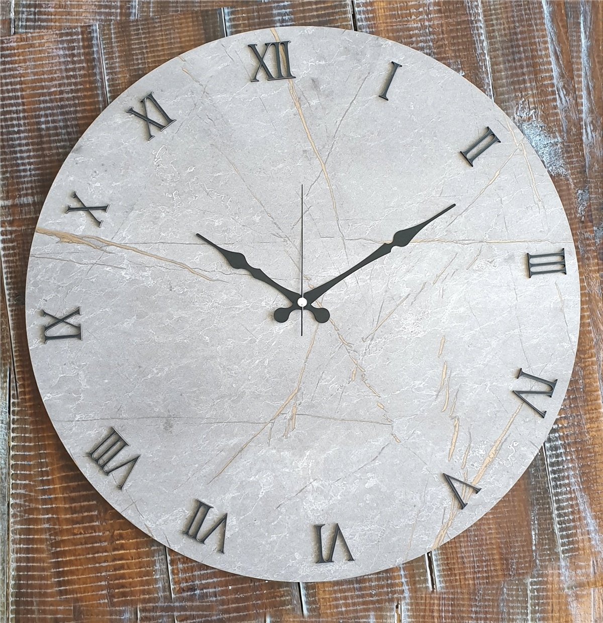 Markakanvas Mermer Desenli  Duvar Saati   ( Çap 50 cm - 80 cm )