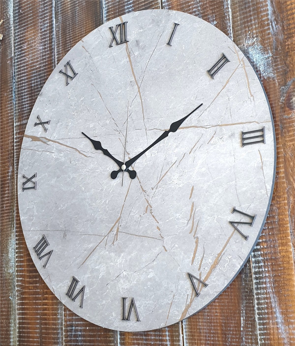Markakanvas Mermer Desenli  Duvar Saati   ( Çap 50 cm - 80 cm )