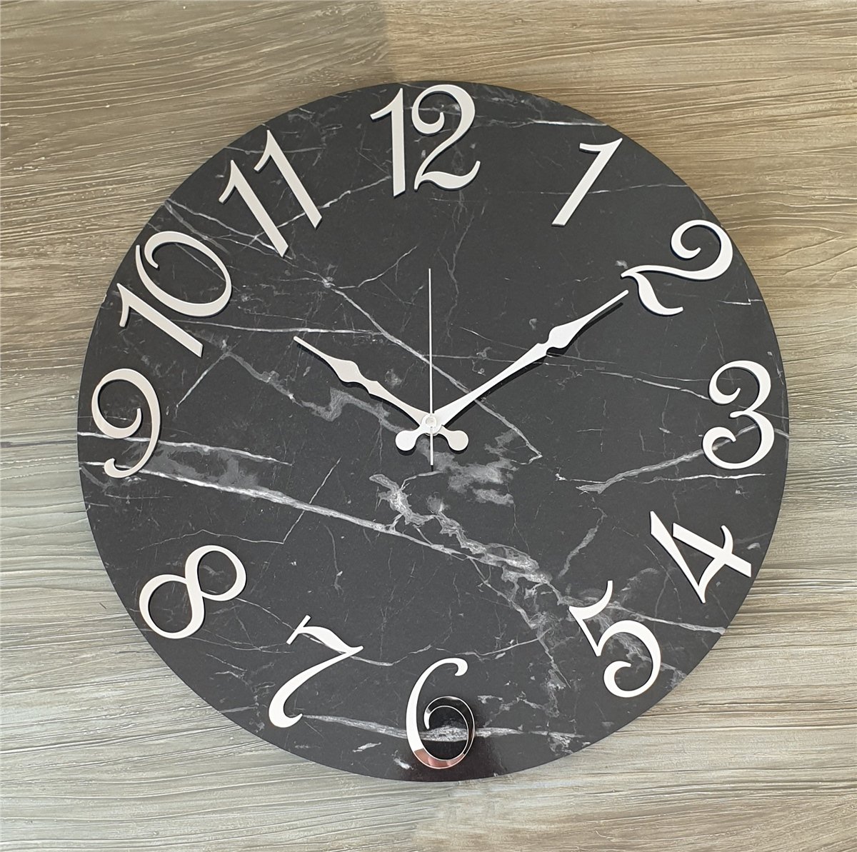 Markakanvas Mermer Desenli  Duvar Saati   ( Çap 50 cm - 80 cm )