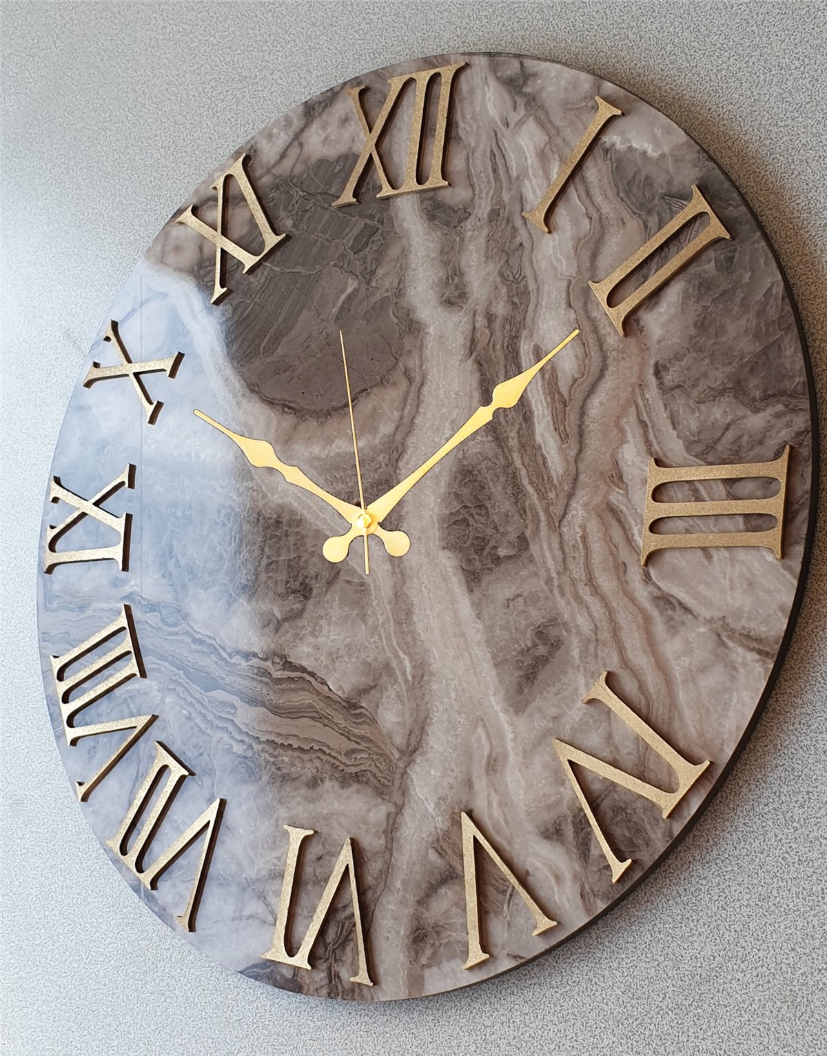 Markakanvas Mermer Desenli  Duvar Saati   ( Çap 50 cm - 80 cm )