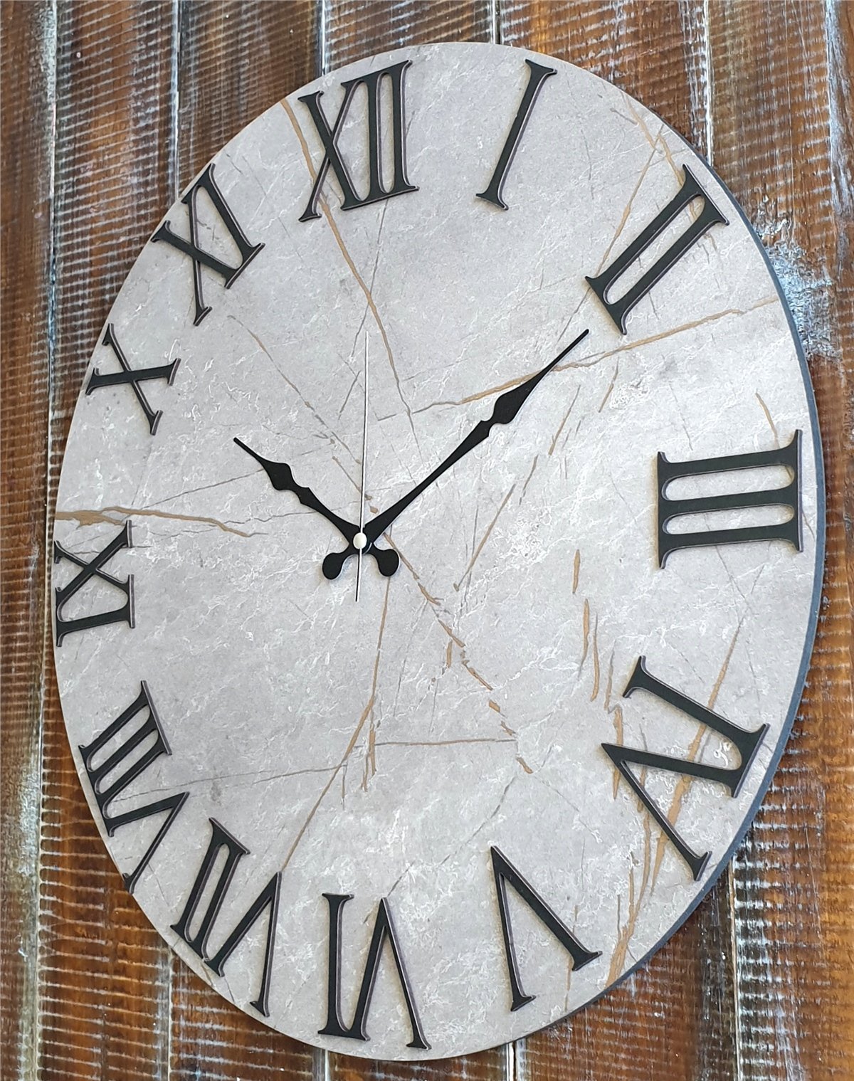 Markakanvas Mermer Desenli  Duvar Saati   ( Çap 50 cm - 80 cm )