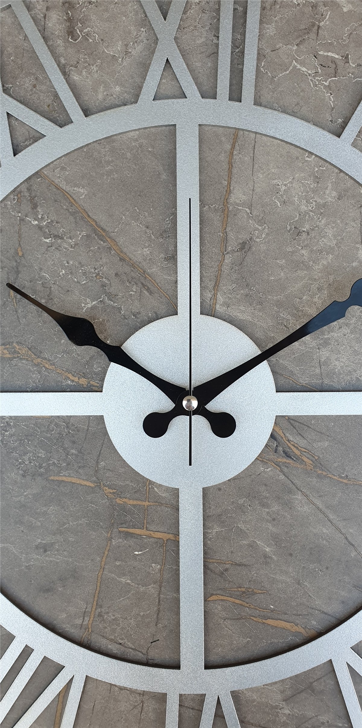 Markakanvas Mermer Desenli  Duvar Saati  Çap 50-80 cm