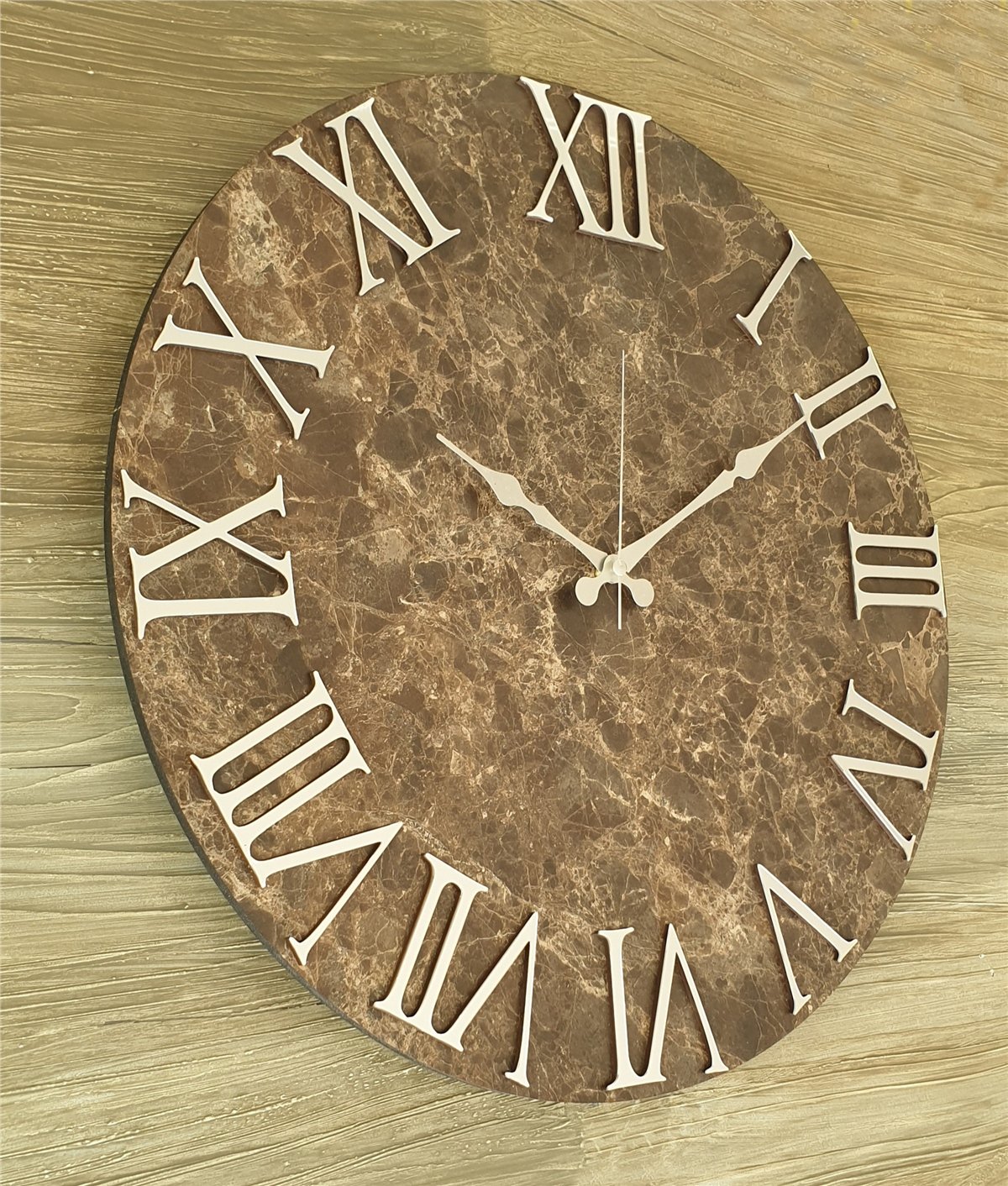 Markakanvas Mermer Desenli  Duvar Saati   ( Çap 50 cm - 80 cm )