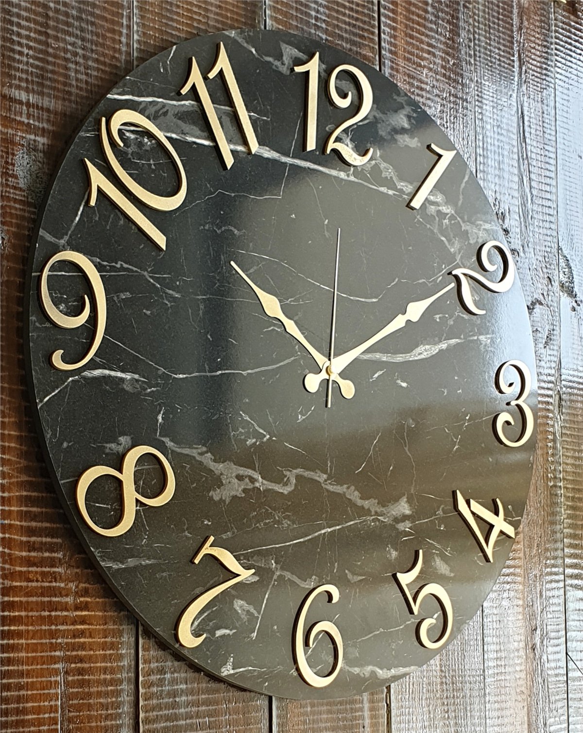 Markakanvas Mermer Desenli  Duvar Saati   ( Çap 50 cm - 80 cm )