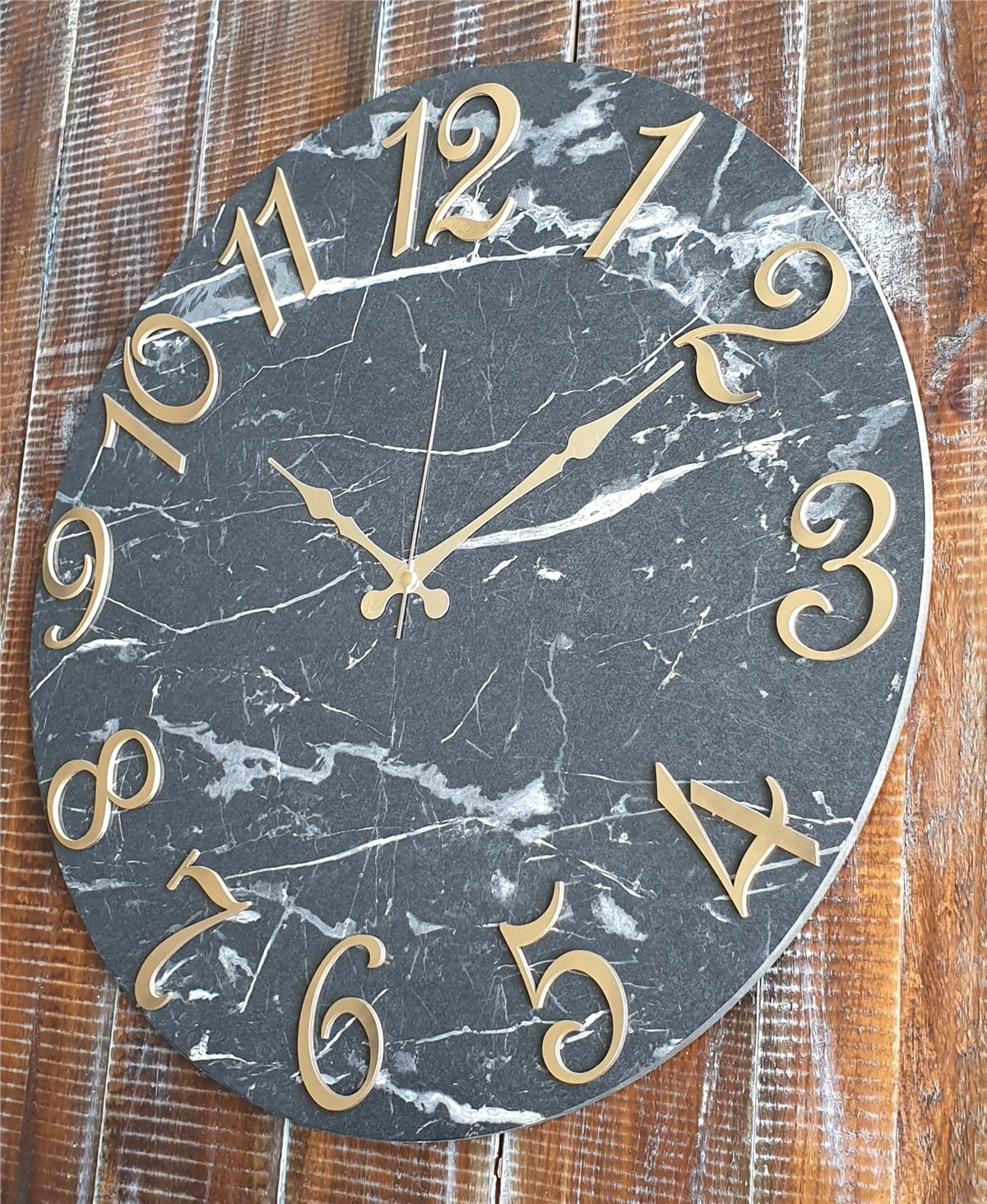 Markakanvas Mermer Desenli  Duvar Saati   ( Çap 50 cm - 80 cm )