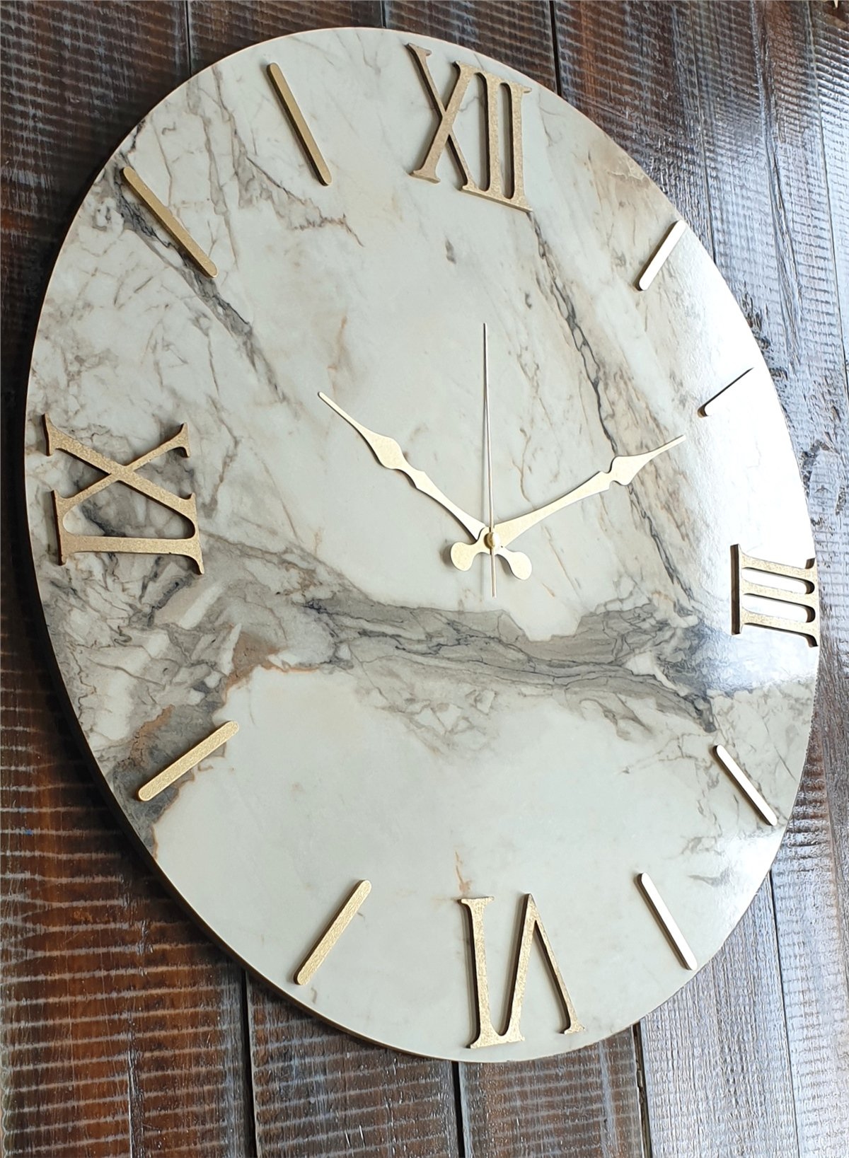 Markakanvas Mermer Desenli  Duvar Saati   ( Çap 50 cm - 80 cm )
