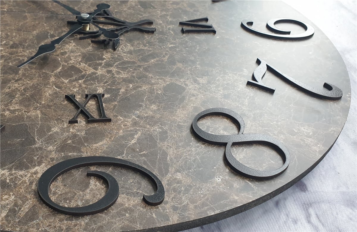 Markakanvas  Mermer Desenli Duvar Saati Çap 38 cm - Çap 50 cm - Çap 80 cm
