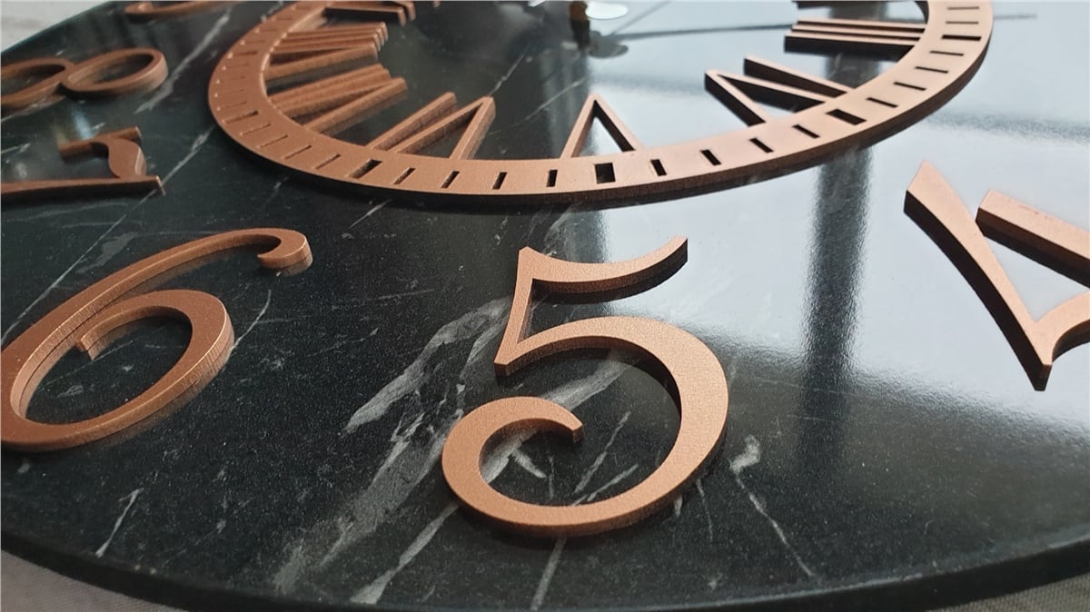 Markakanvas  Mermer Desenli Duvar Saati Çap 38 cm - Çap 50 cm - Çap 80 cm