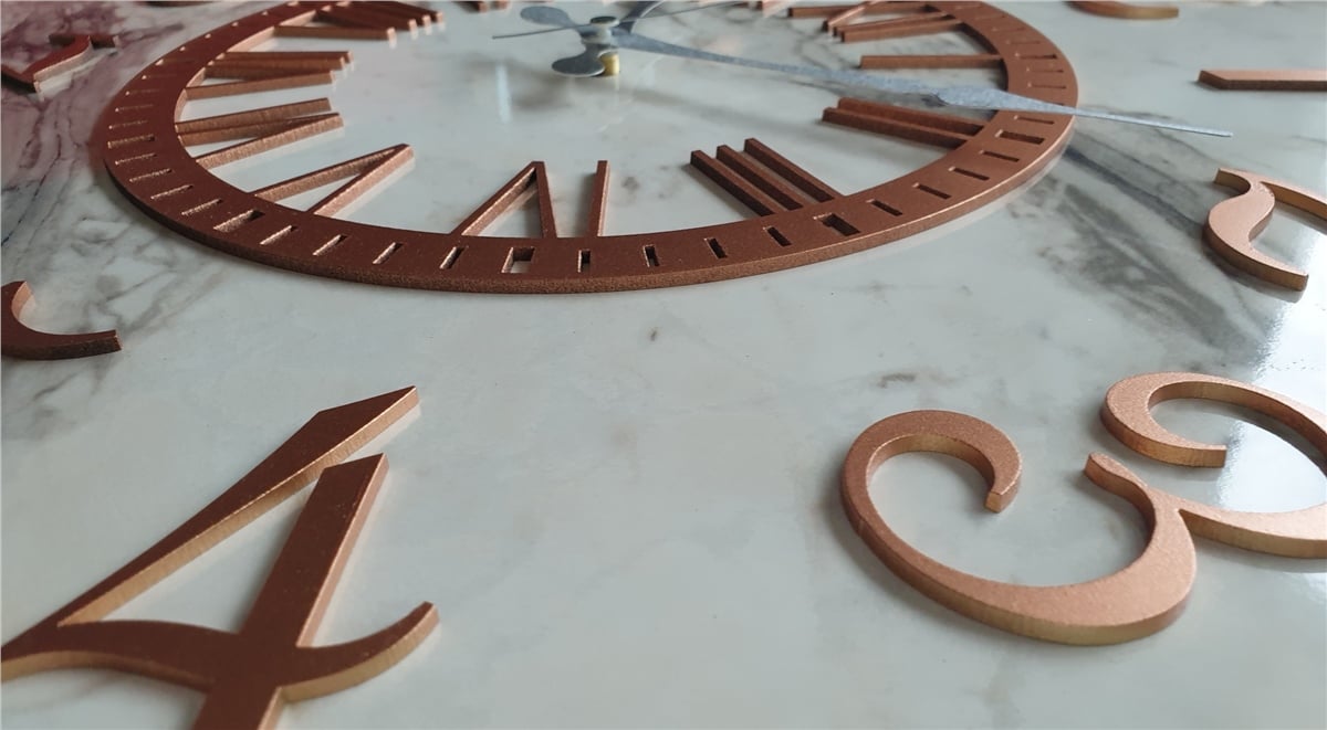 Markakanvas  Mermer Desenli Duvar Saati Çap 38 cm - Çap 50 cm - Çap 80 cm