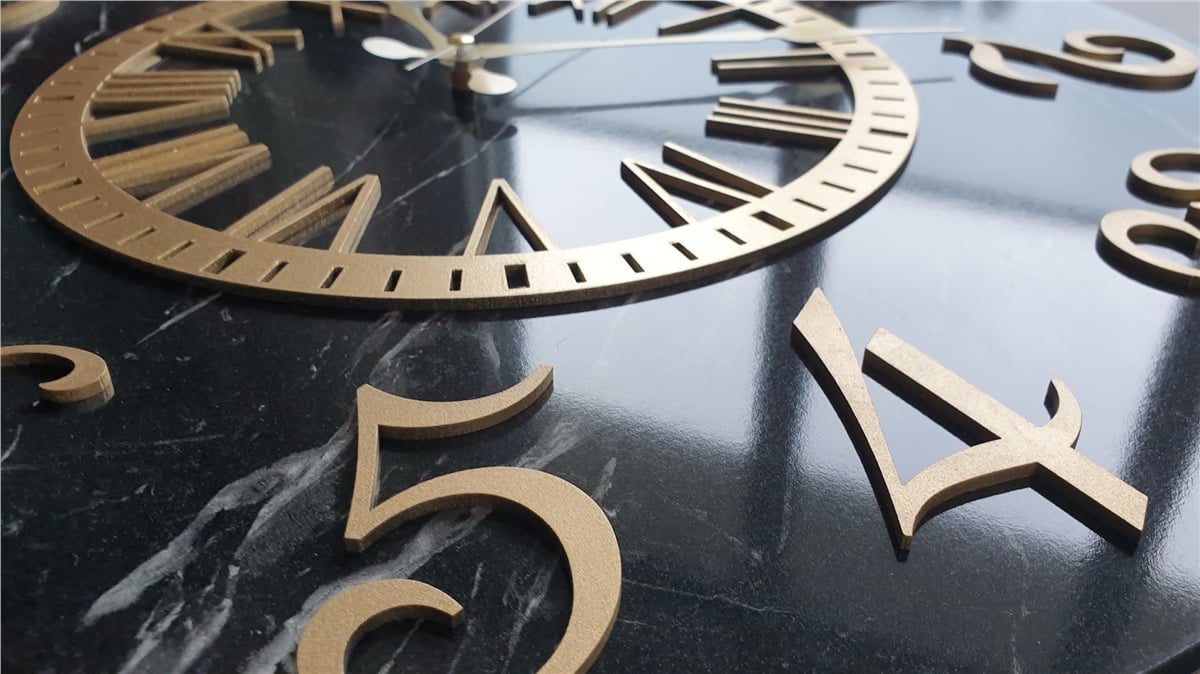 Markakanvas  Mermer Desenli Duvar Saati Çap 38 cm - Çap 50 cm - Çap 80 cm