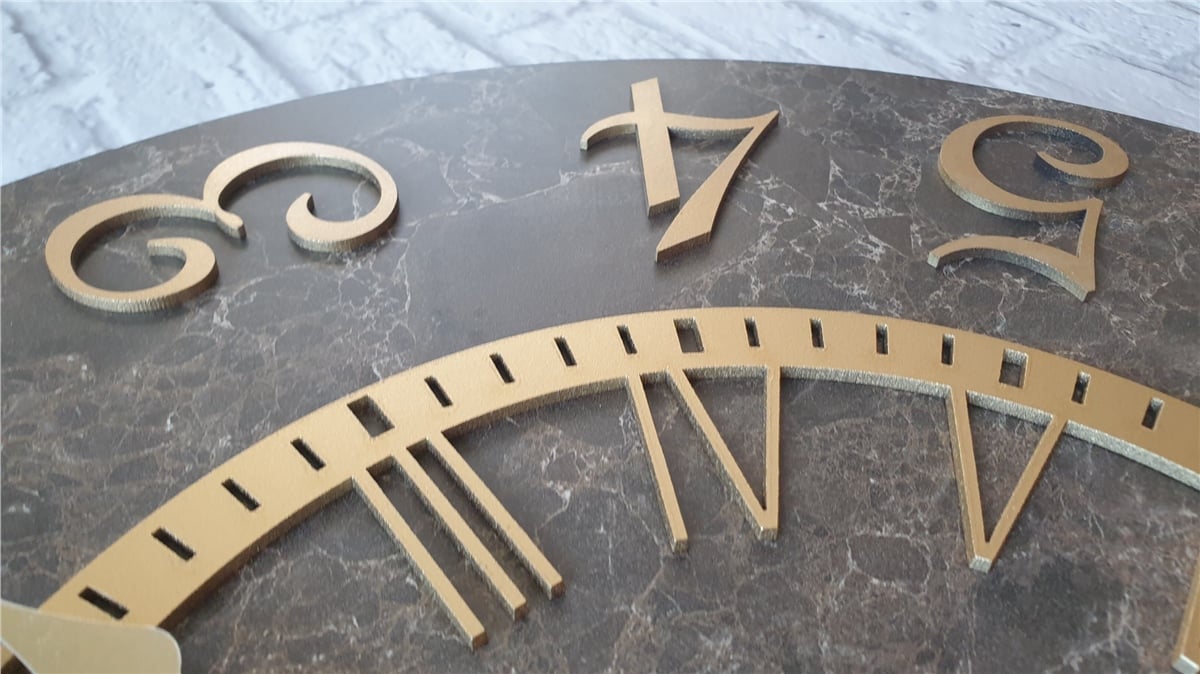 Markakanvas  Mermer Desenli Duvar Saati Çap 38 cm - Çap 50 cm - Çap 80 cm