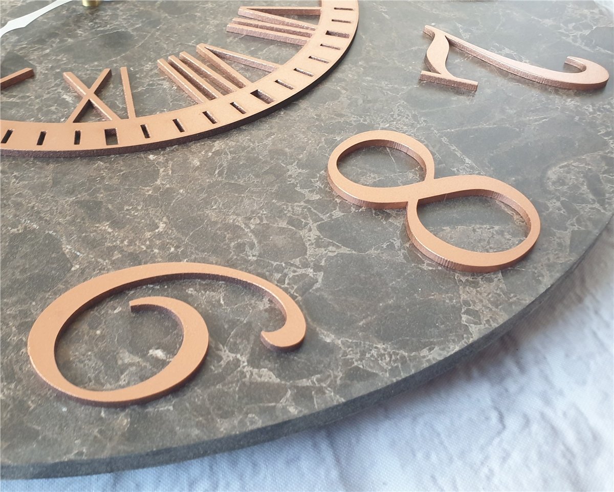 Markakanvas  Mermer Desenli Duvar Saati Çap 38 cm - Çap 50 cm - Çap 80 cm