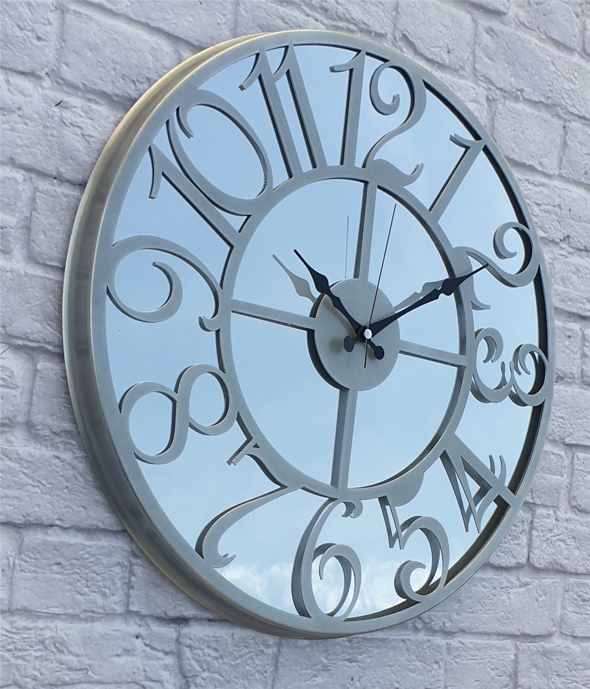 Markakanvas Metal  AYNALI Duvar Saati  ( Çap 50 cm -Çap 80 cm )