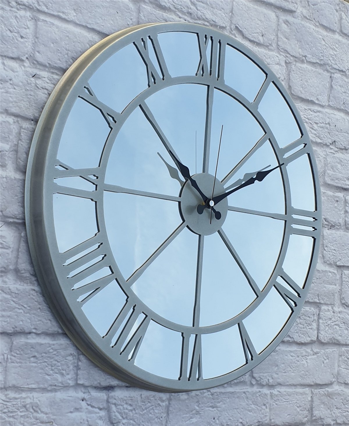 Markakanvas Metal  AYNALI Duvar Saati  ( Çap 50 cm -Çap 80 cm )