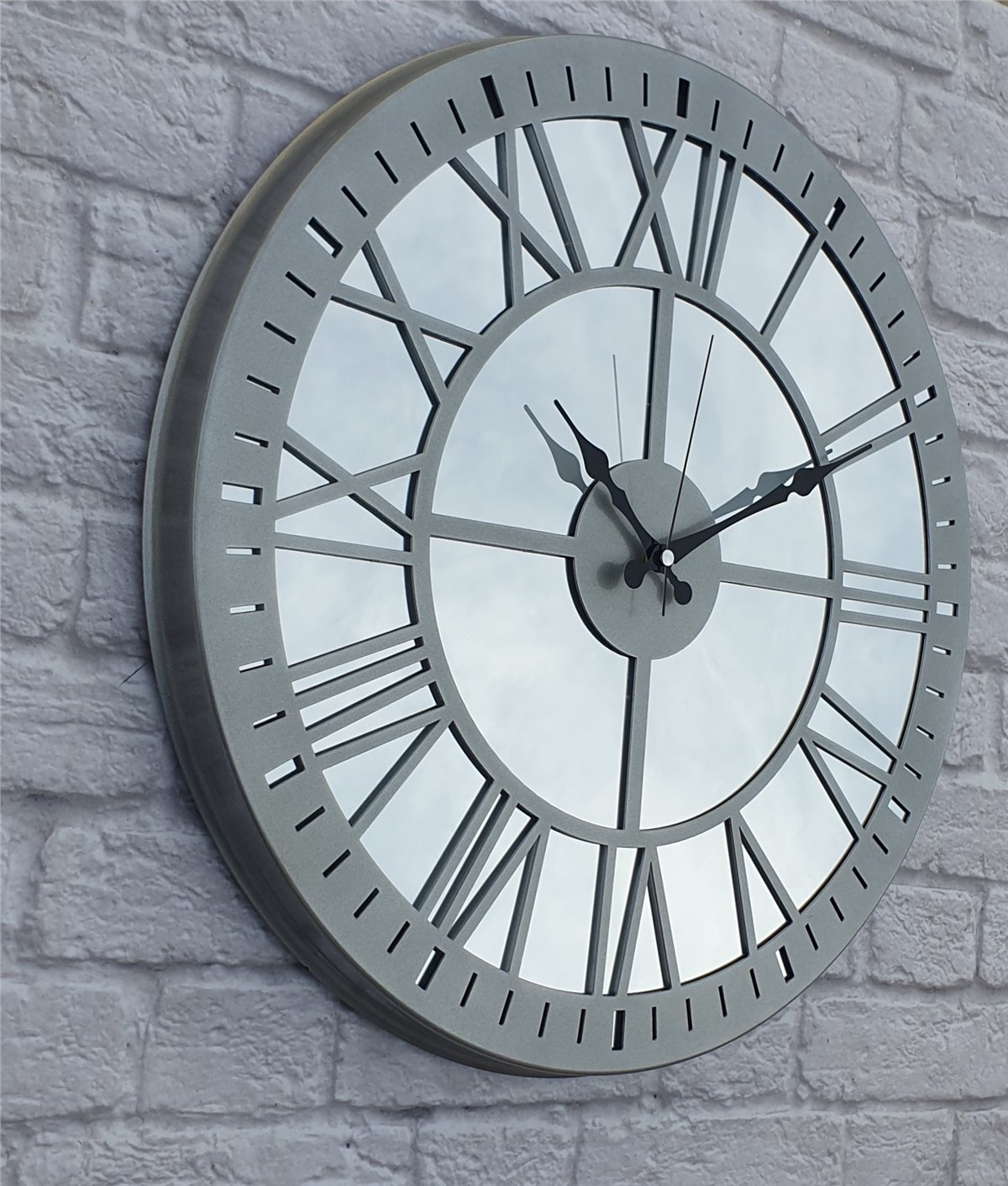 Markakanvas Metal  AYNALI Duvar Saati  ( Çap 50 cm -Çap 80 cm )