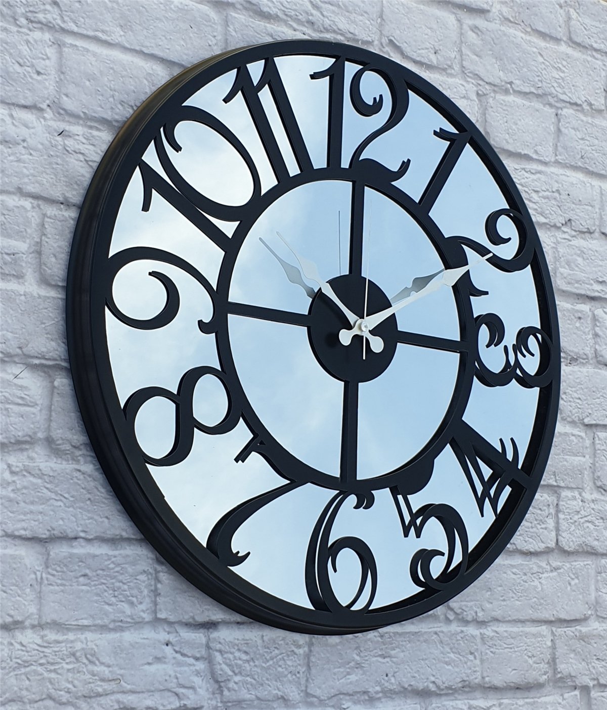 Markakanvas Metal  AYNALI Duvar Saati  ( Çap 50 cm -Çap 80 cm )