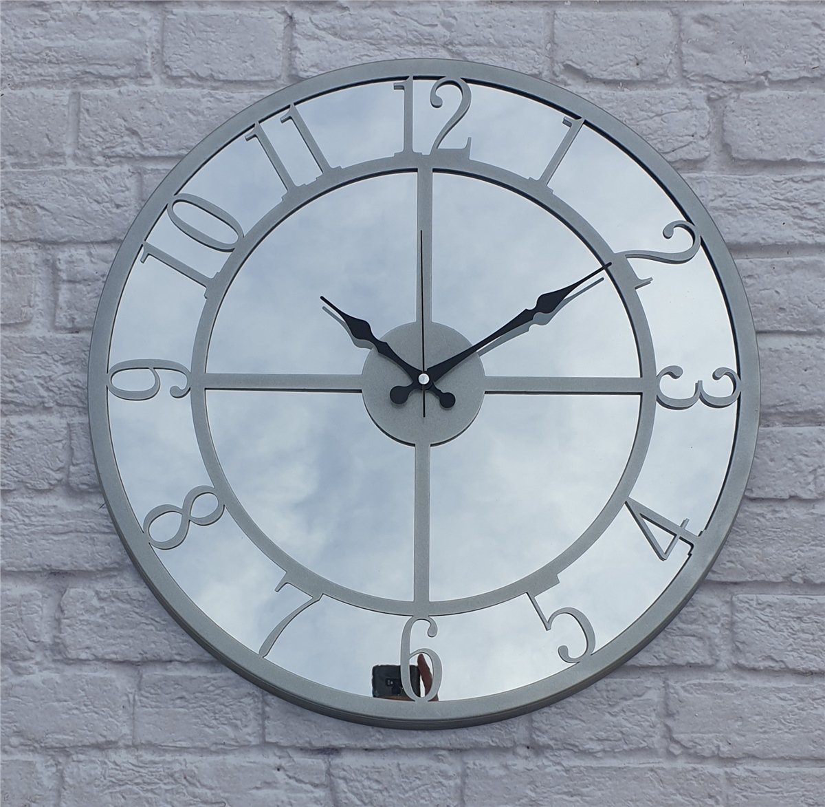 Markakanvas Metal  AYNALI Duvar Saati  ( Çap 50 cm -Çap 80 cm )
