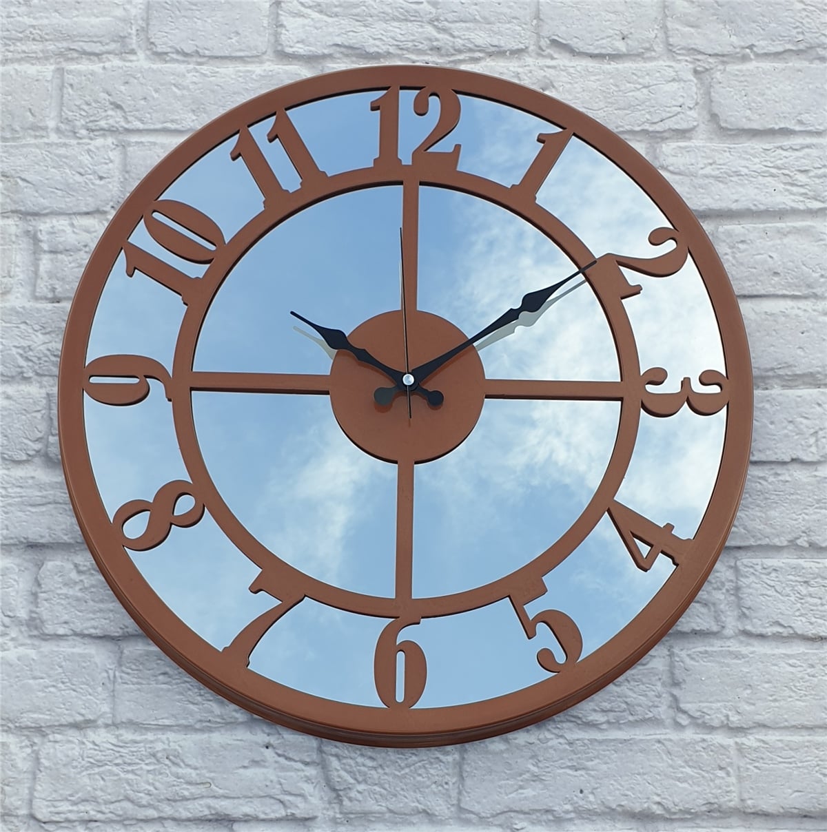 Markakanvas Metal  AYNALI Duvar Saati  ( Çap 50 cm -Çap 80 cm )