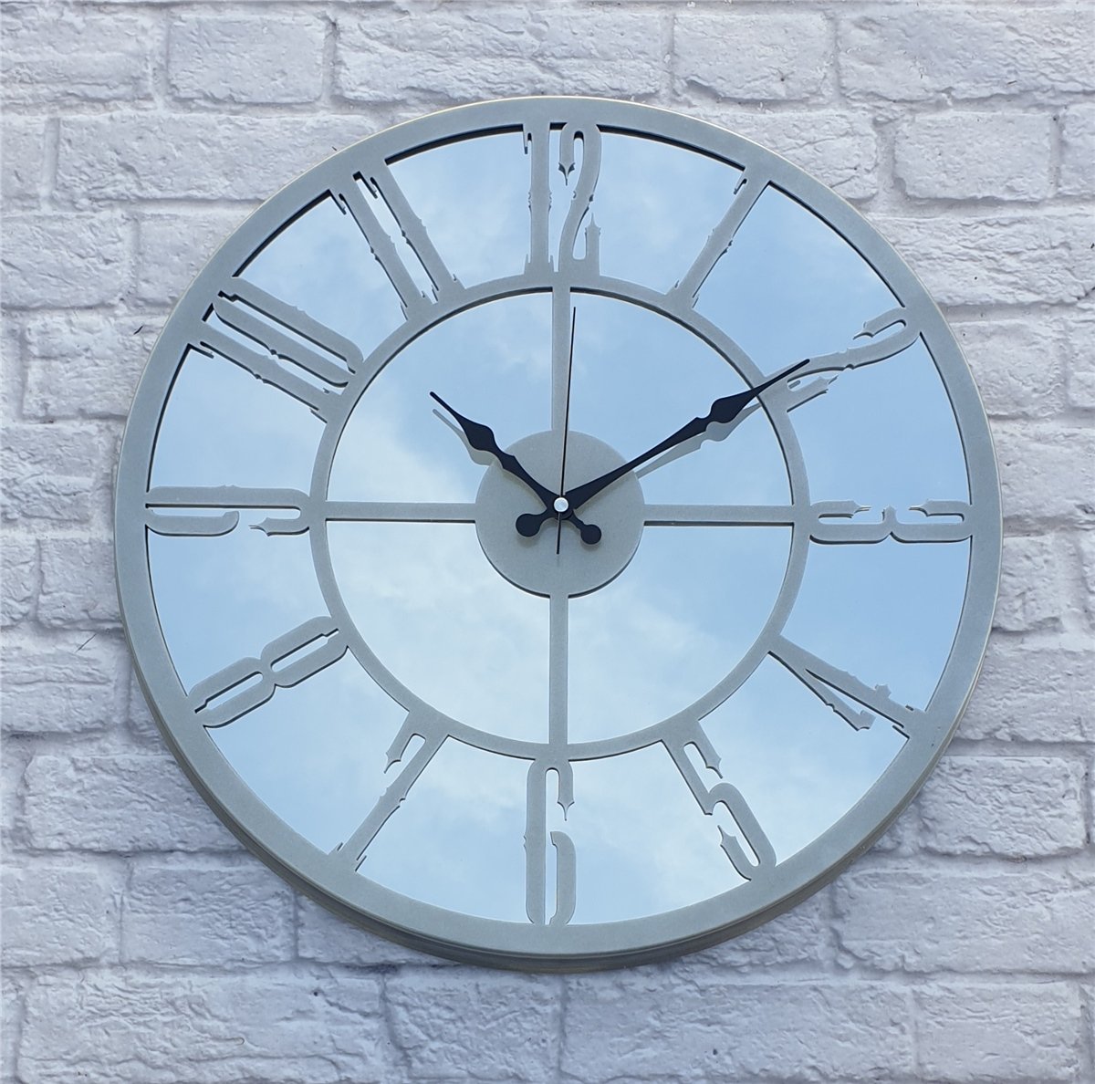 Markakanvas Metal  AYNALI Duvar Saati  ( Çap 50 cm -Çap 80 cm )