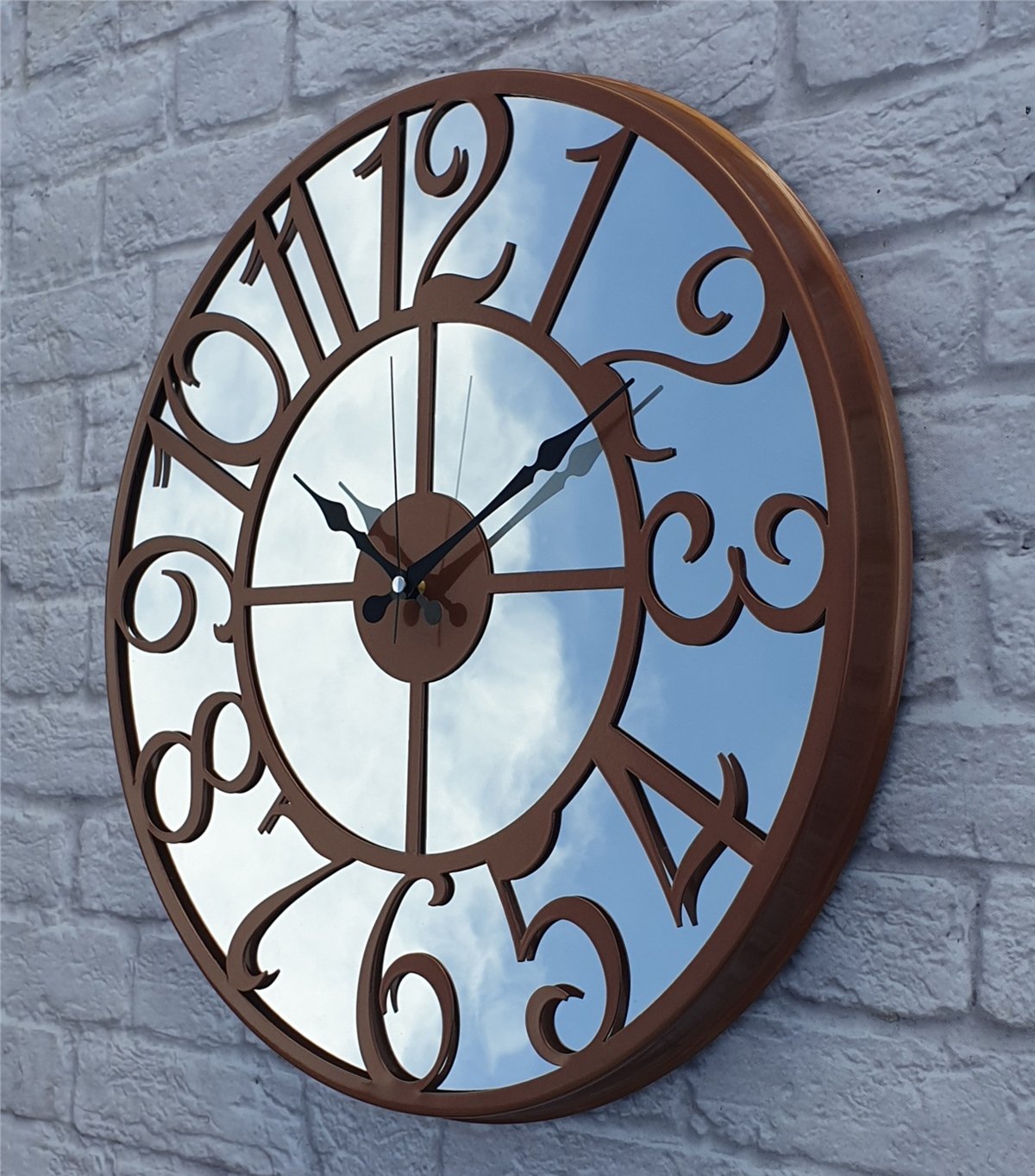 Markakanvas Metal  AYNALI Duvar Saati  ( Çap 50 cm -Çap 80 cm )