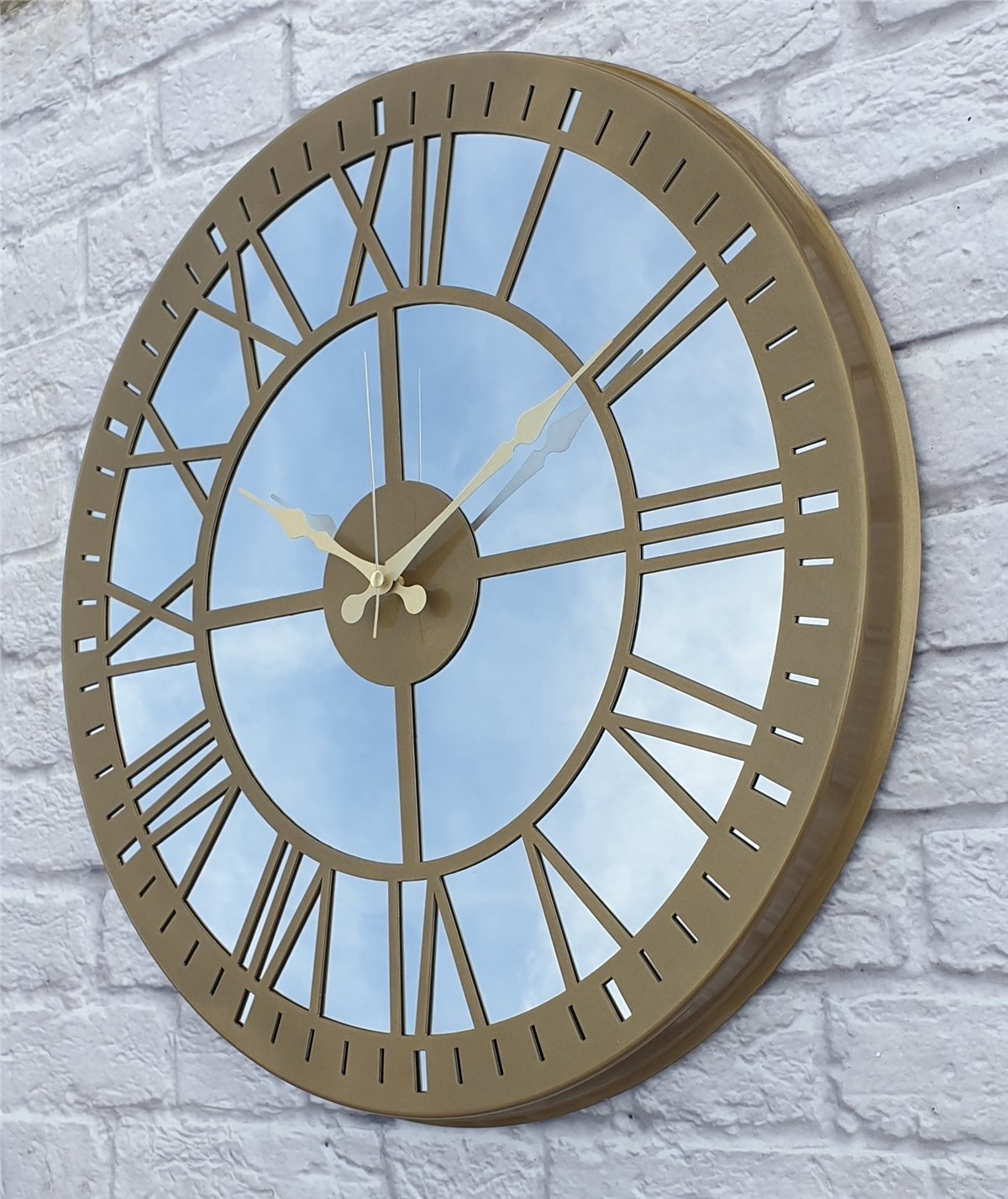 Markakanvas Metal  AYNALI Duvar Saati  ( Çap 50 cm -Çap 80 cm )