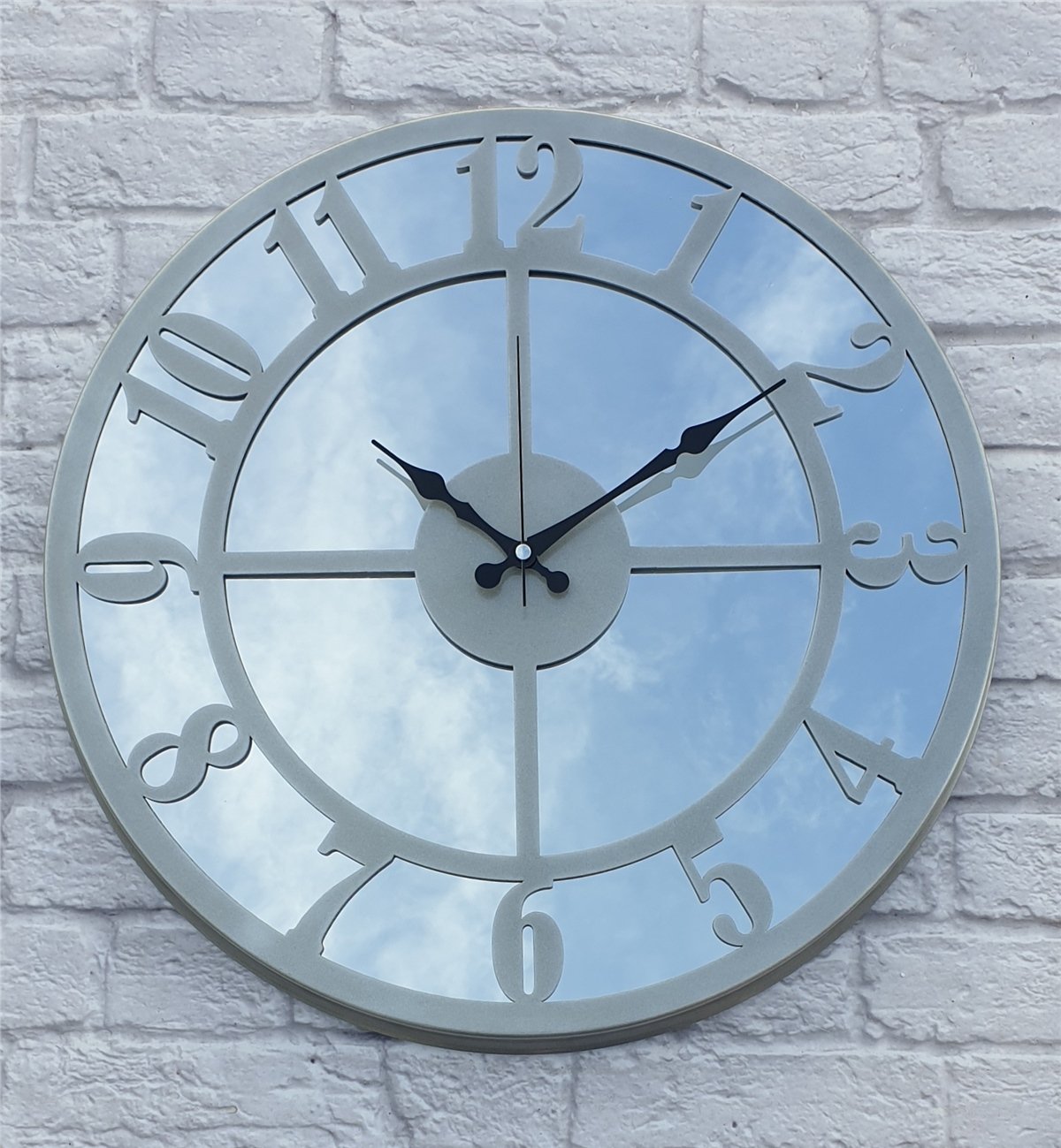 Markakanvas Metal  AYNALI Duvar Saati  ( Çap 50 cm -Çap 80 cm )
