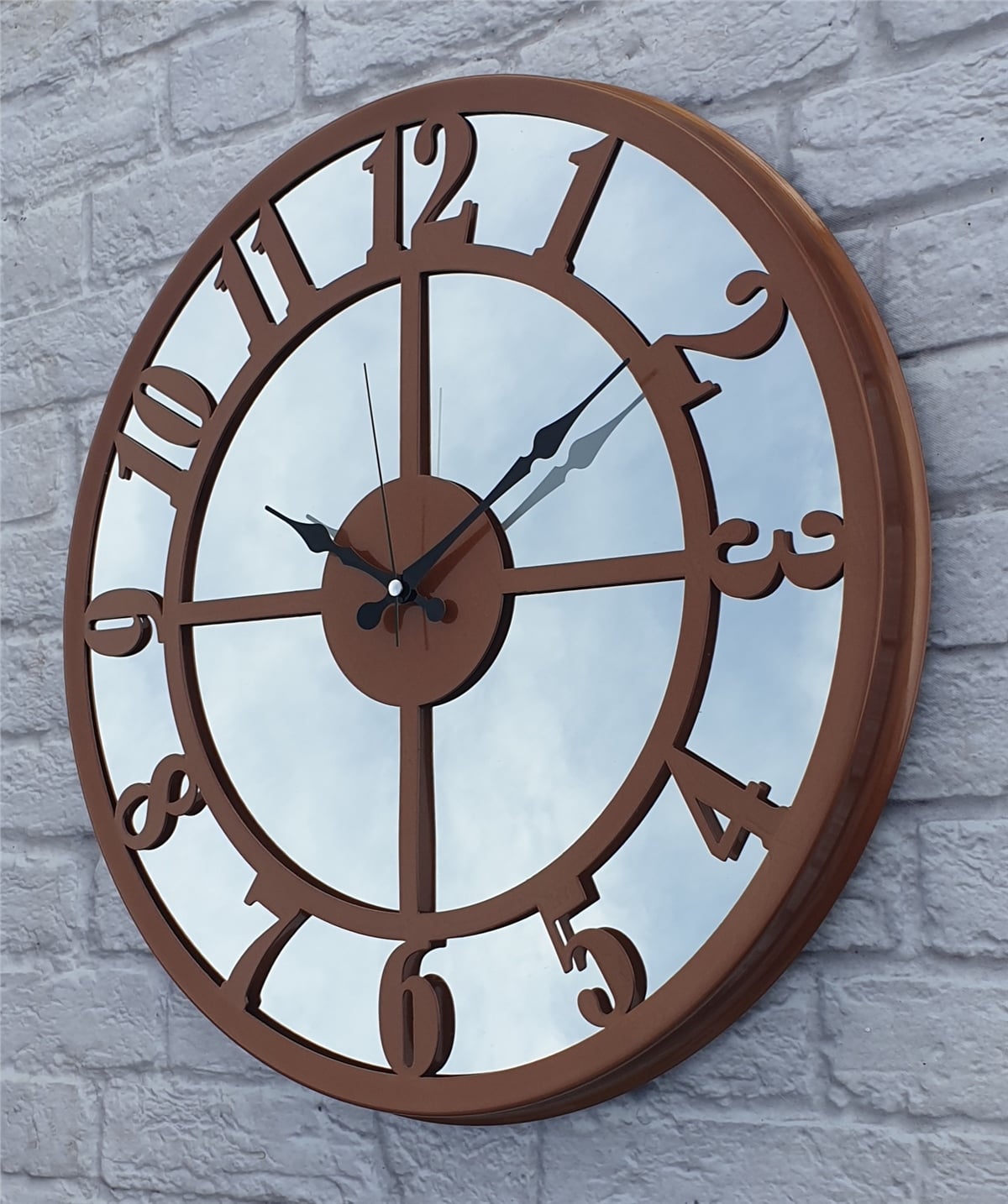 Markakanvas Metal  AYNALI Duvar Saati  ( Çap 50 cm -Çap 80 cm )