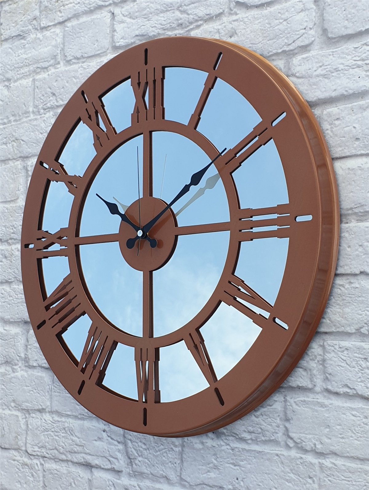 Markakanvas Metal  AYNALI Duvar Saati  ( Çap 50 cm -Çap 80 cm )