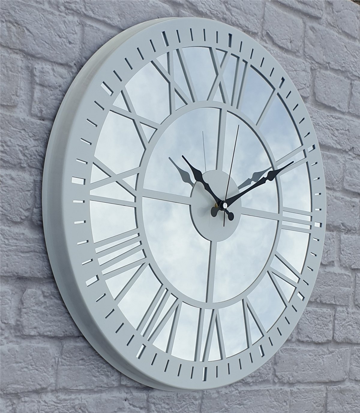 Markakanvas Metal  AYNALI Duvar Saati  ( Çap 50 cm -Çap 80 cm )