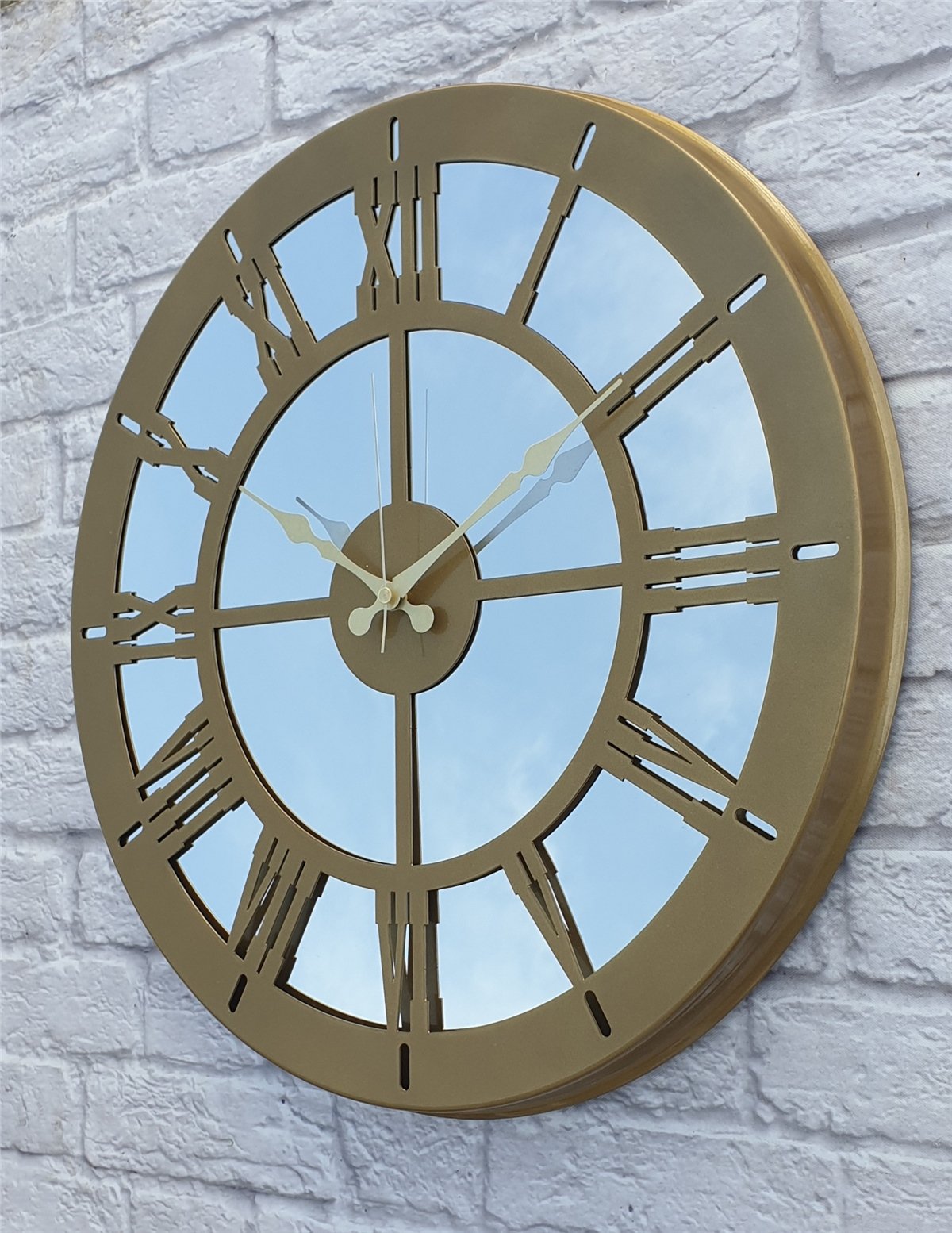 Markakanvas Metal  AYNALI Duvar Saati  ( Çap 50 cm -Çap 80 cm )