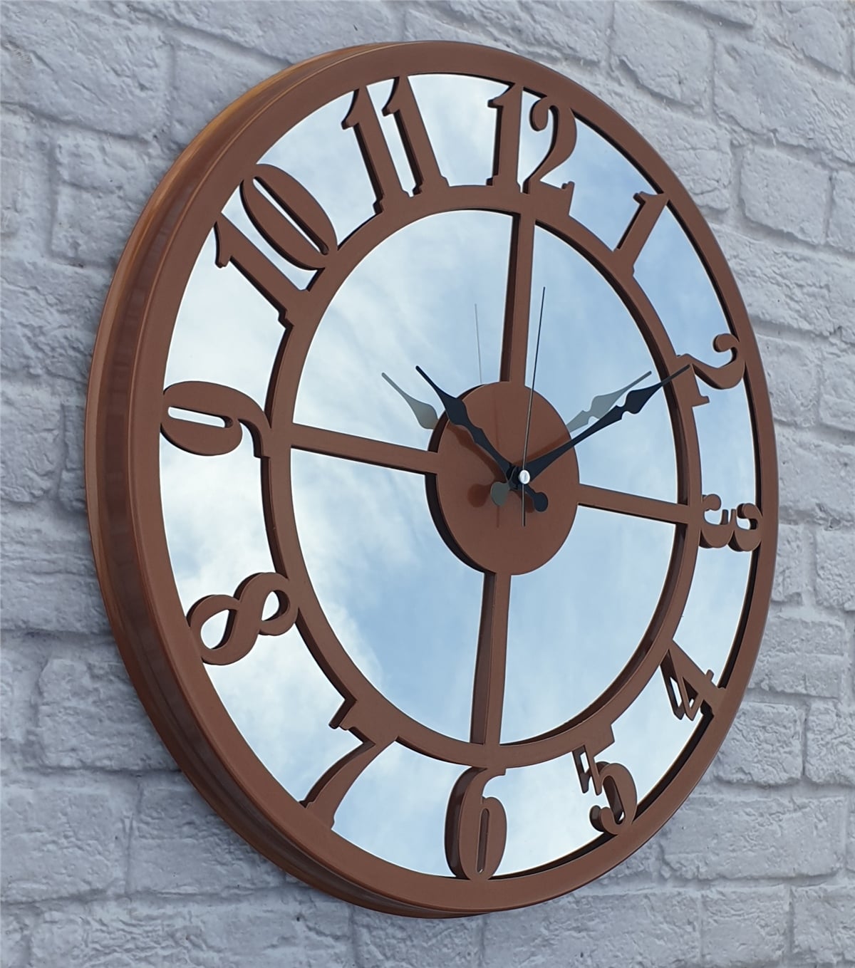 Markakanvas Metal  AYNALI Duvar Saati  ( Çap 50 cm -Çap 80 cm )