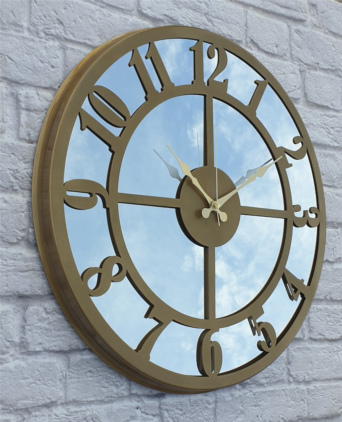 Markakanvas Metal  AYNALI Duvar Saati  ( Çap 50 cm -Çap 80 cm )