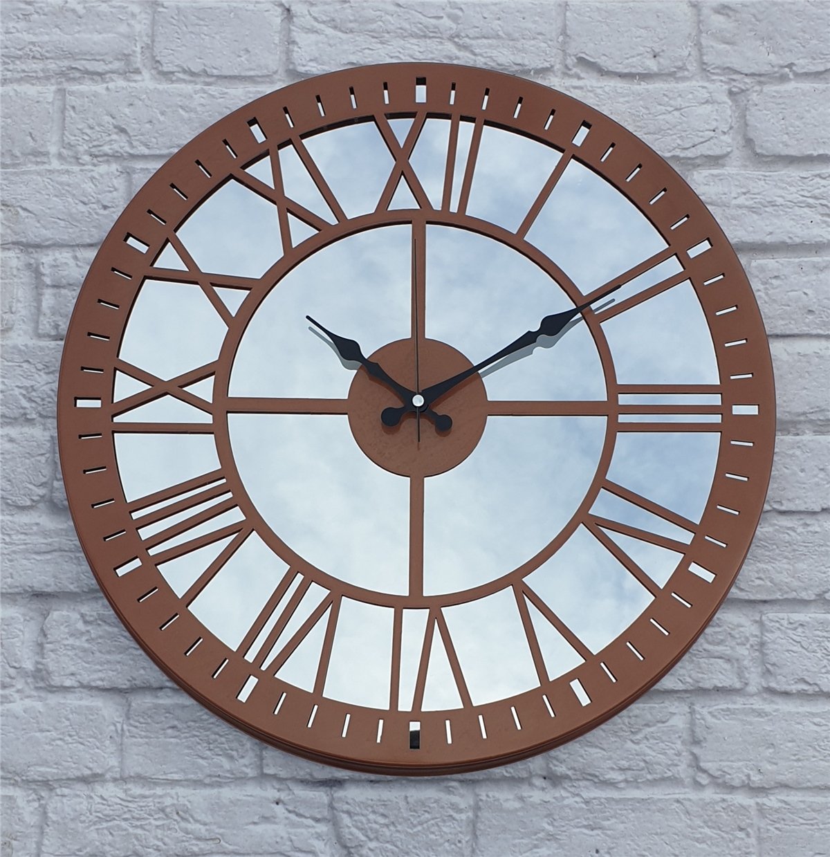Markakanvas Metal  AYNALI Duvar Saati  ( Çap 50 cm -Çap 80 cm )