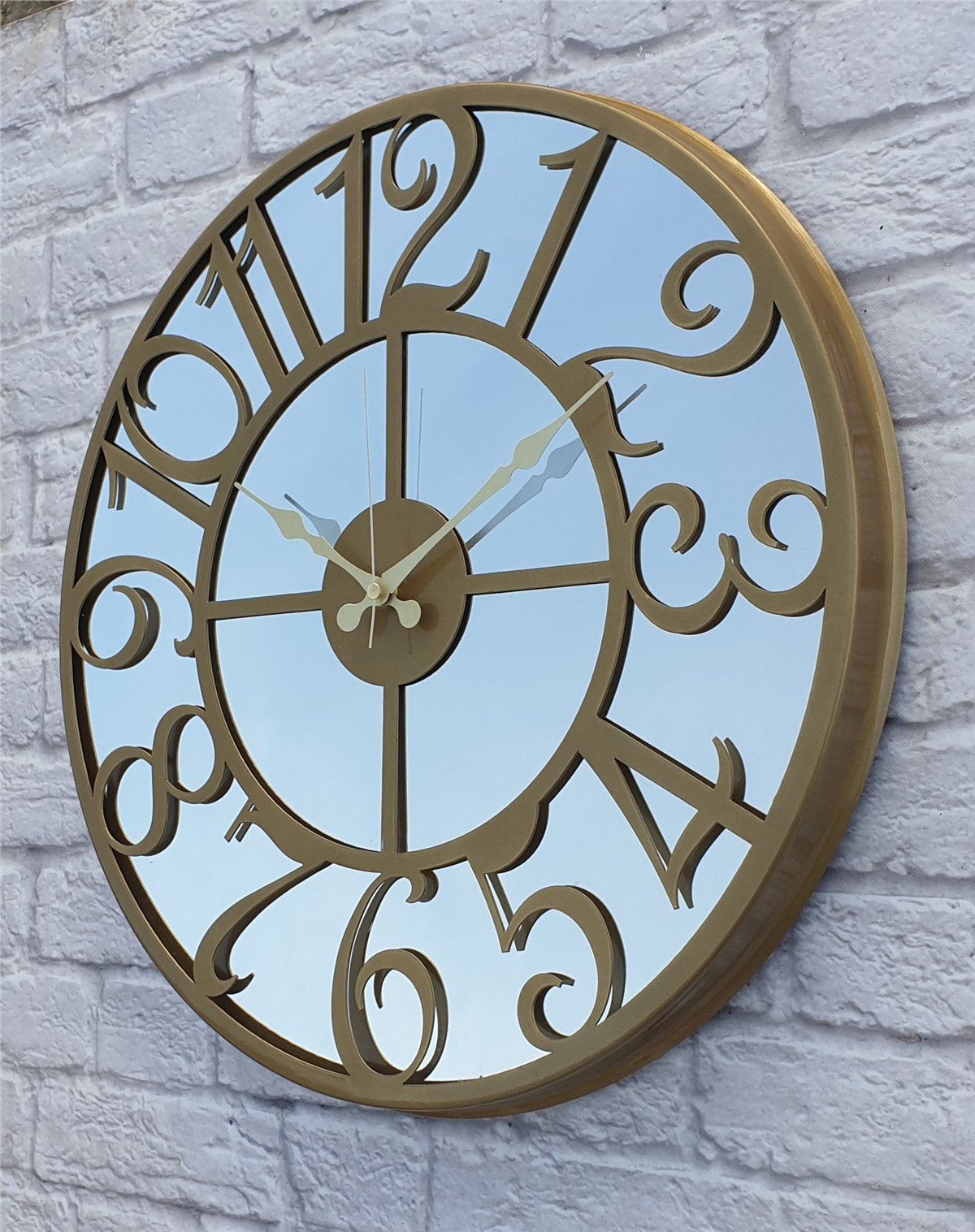 Markakanvas Metal  AYNALI Duvar Saati  ( Çap 50 cm -Çap 80 cm )