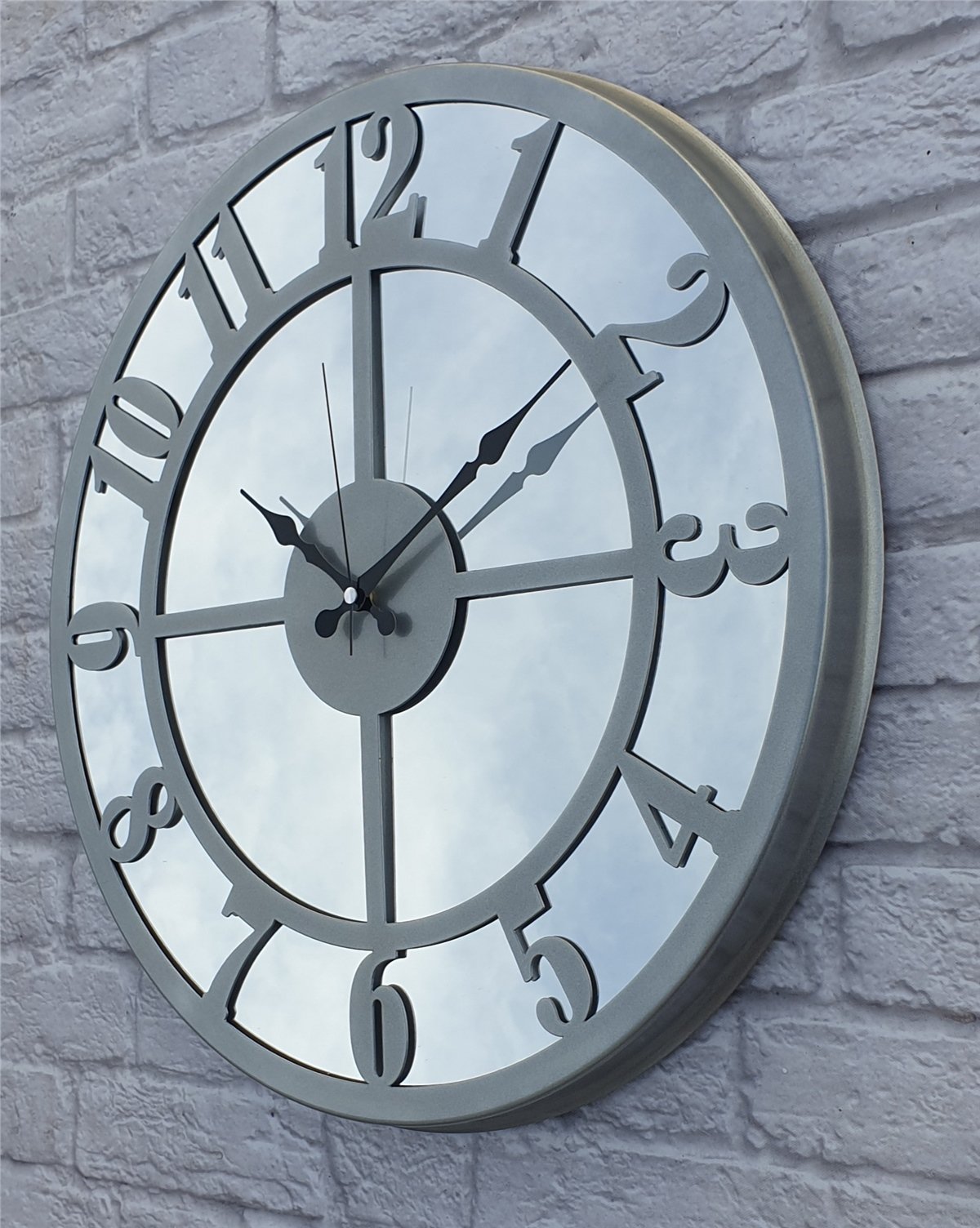 Markakanvas Metal  AYNALI Duvar Saati  ( Çap 50 cm -Çap 80 cm )
