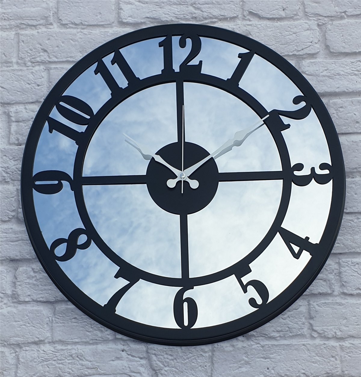 Markakanvas Metal  AYNALI Duvar Saati  ( Çap 50 cm -Çap 80 cm )