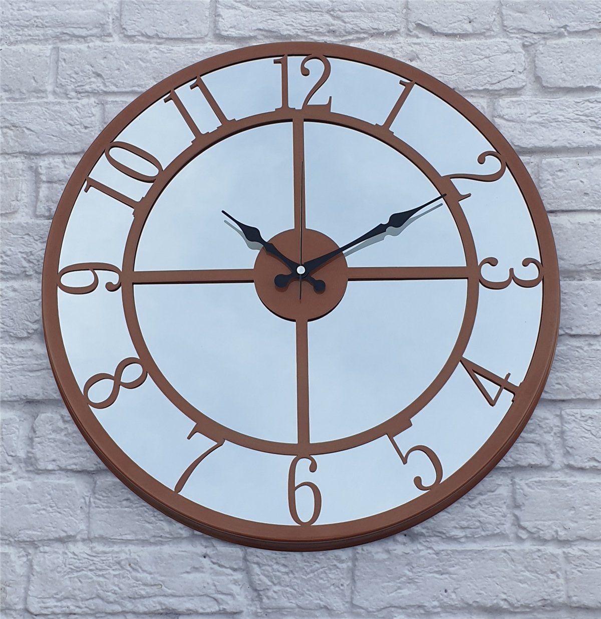 Markakanvas Metal  AYNALI Duvar Saati  ( Çap 50 cm -Çap 80 cm )