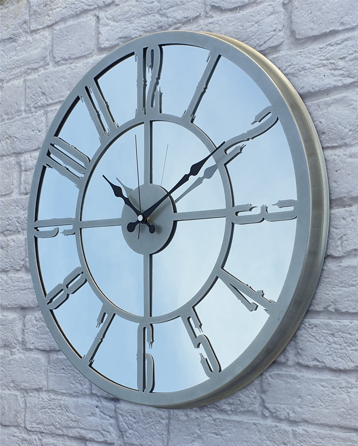 Markakanvas Metal  AYNALI Duvar Saati  ( Çap 50 cm -Çap 80 cm )