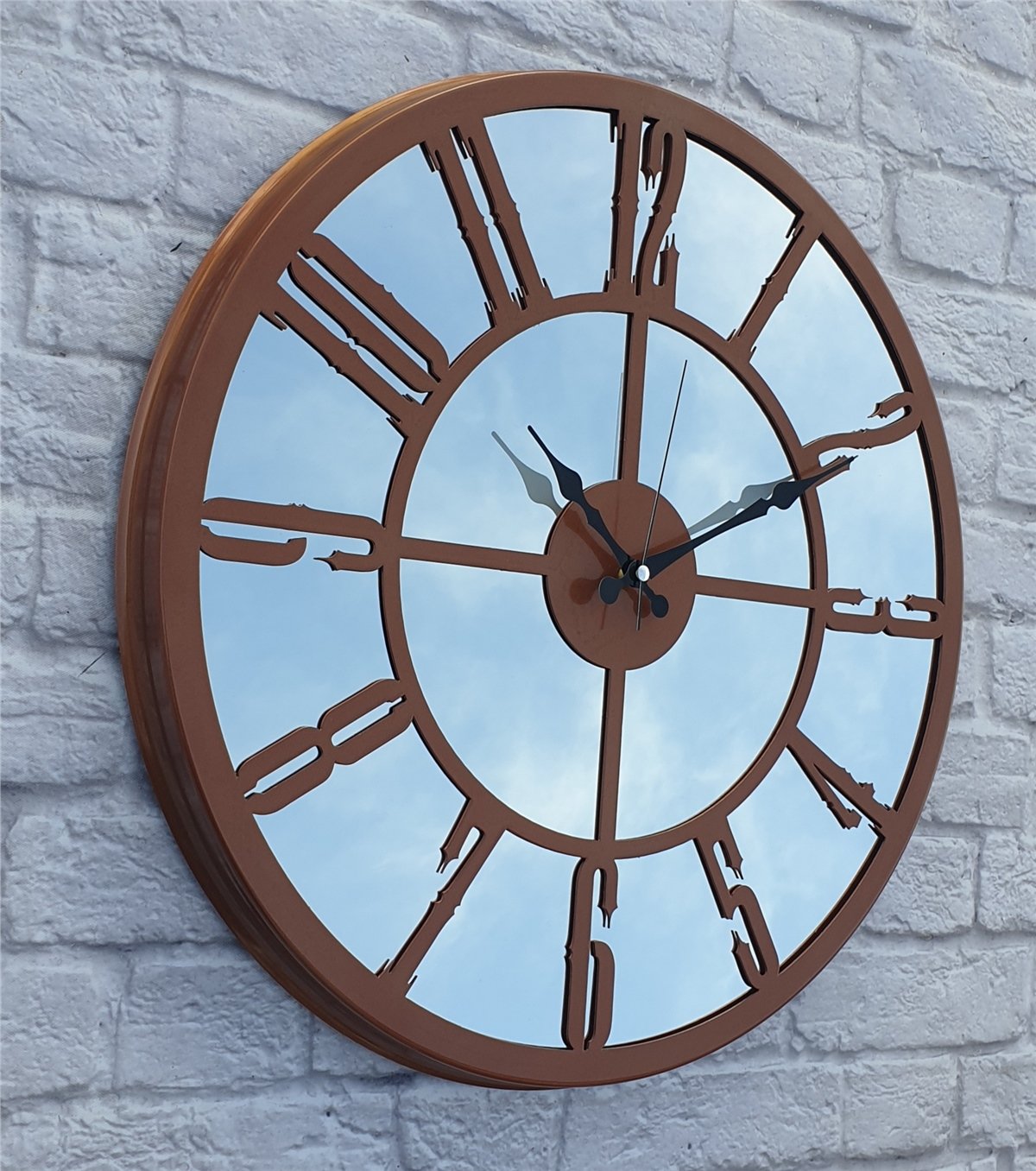 Markakanvas Metal  AYNALI Duvar Saati  ( Çap 50 cm -Çap 80 cm )