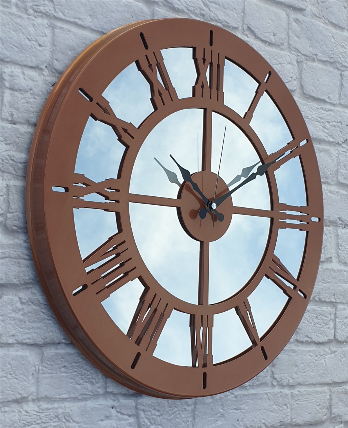 Markakanvas Metal  AYNALI Duvar Saati  ( Çap 50 cm -Çap 80 cm )