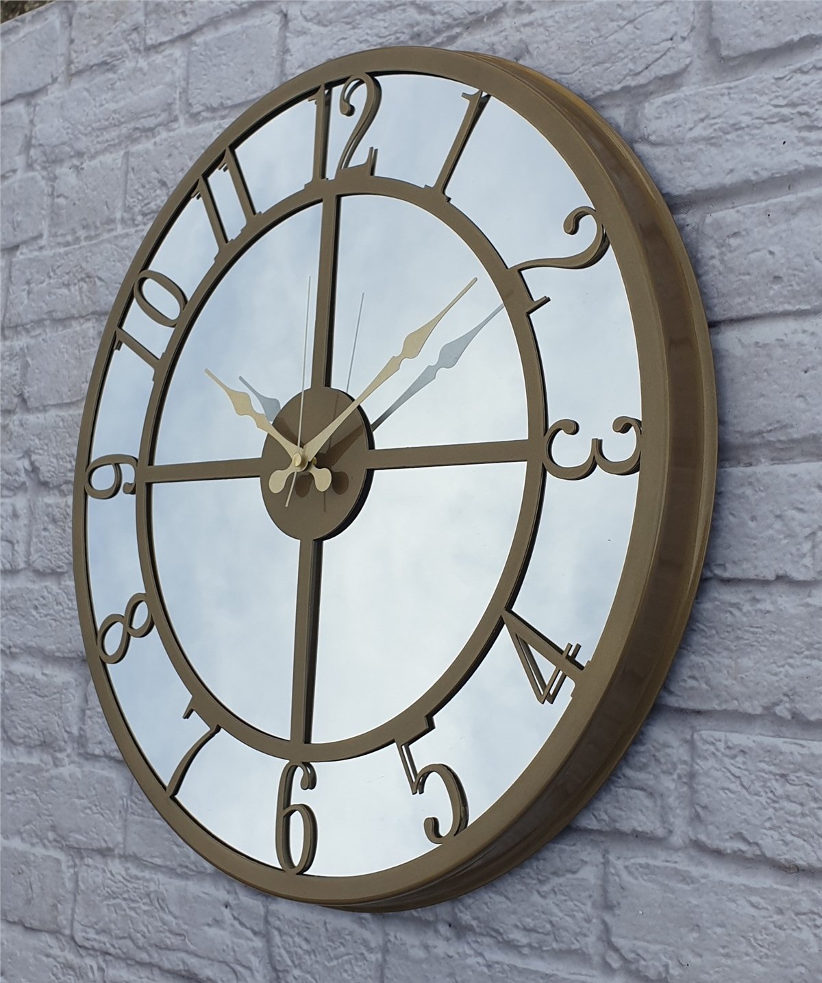 Markakanvas Metal  AYNALI Duvar Saati  ( Çap 50 cm -Çap 80 cm )
