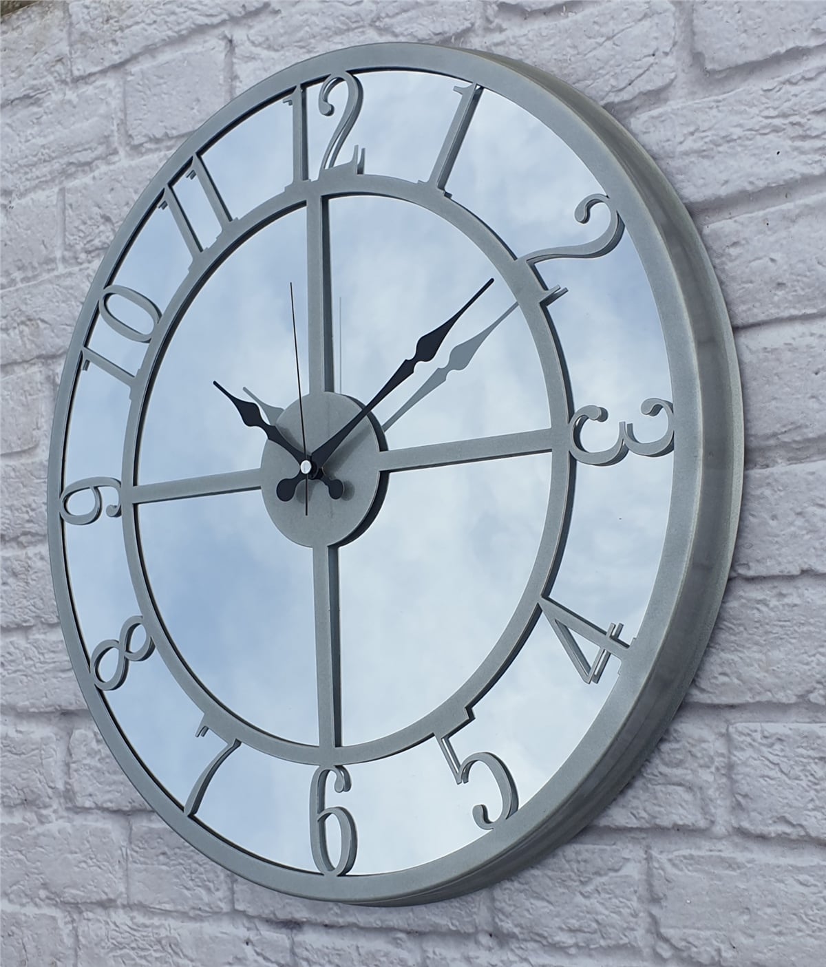 Markakanvas Metal  AYNALI Duvar Saati  ( Çap 50 cm -Çap 80 cm )