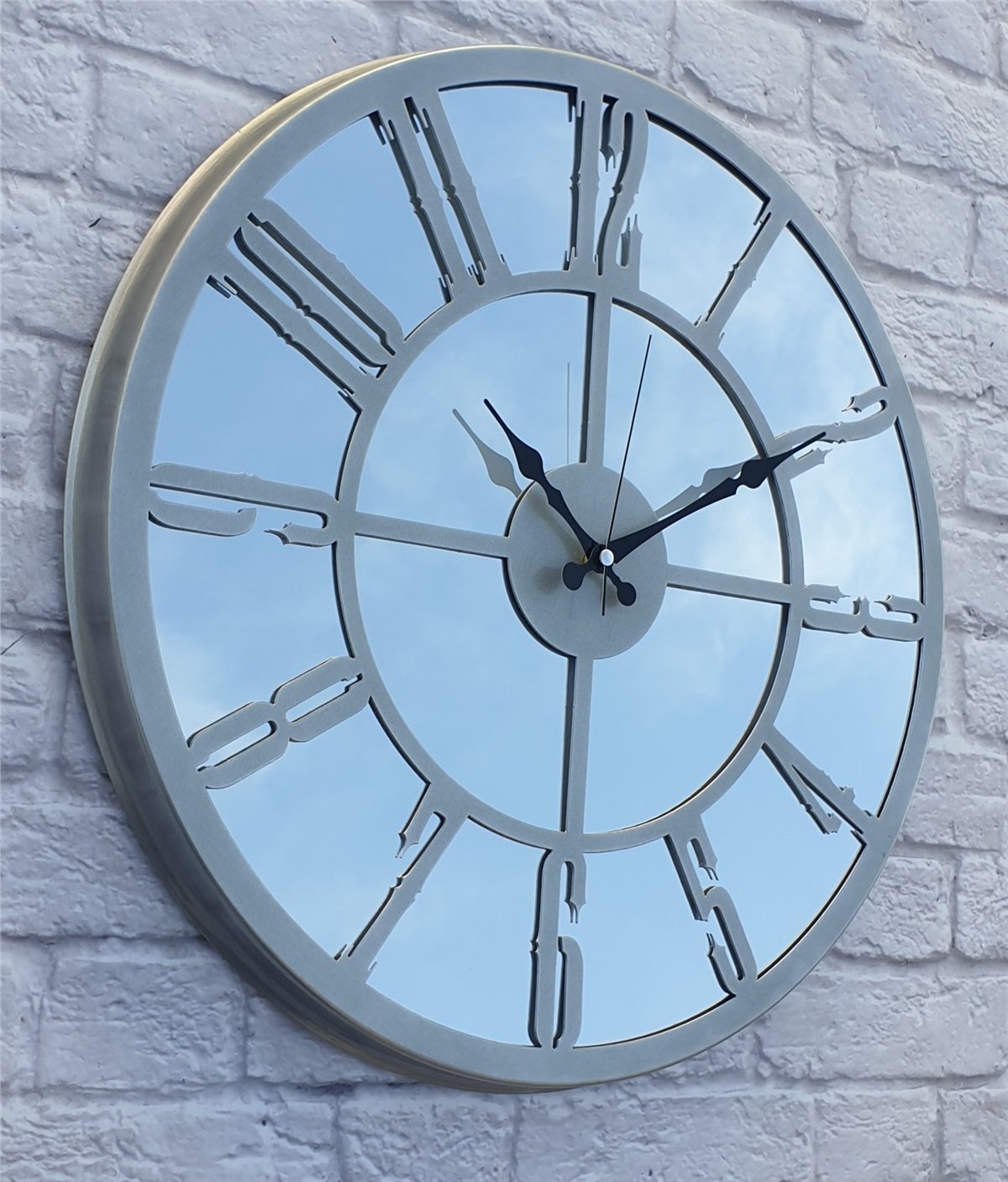 Markakanvas Metal  AYNALI Duvar Saati  ( Çap 50 cm -Çap 80 cm )