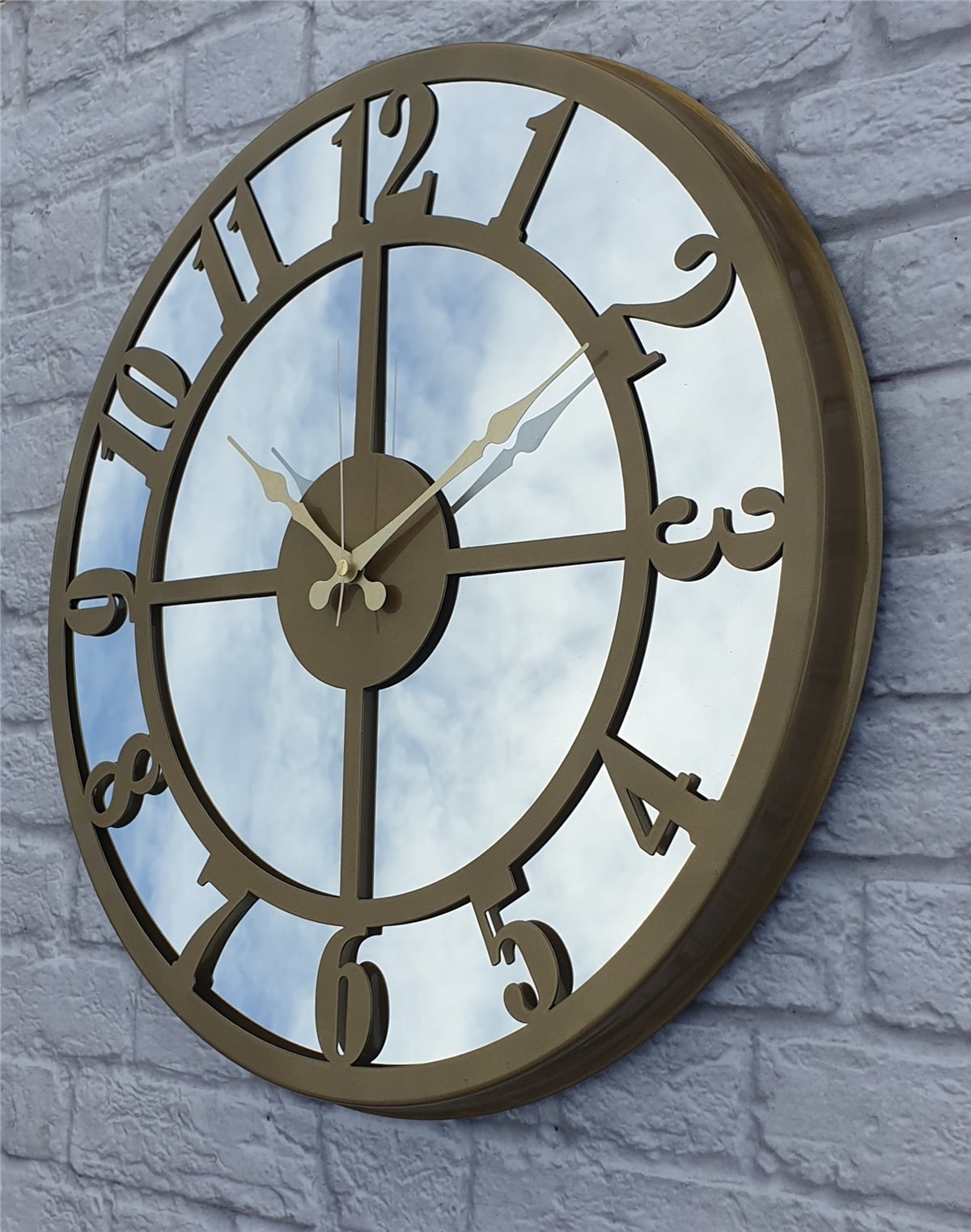 Markakanvas Metal  AYNALI Duvar Saati  ( Çap 50 cm -Çap 80 cm )